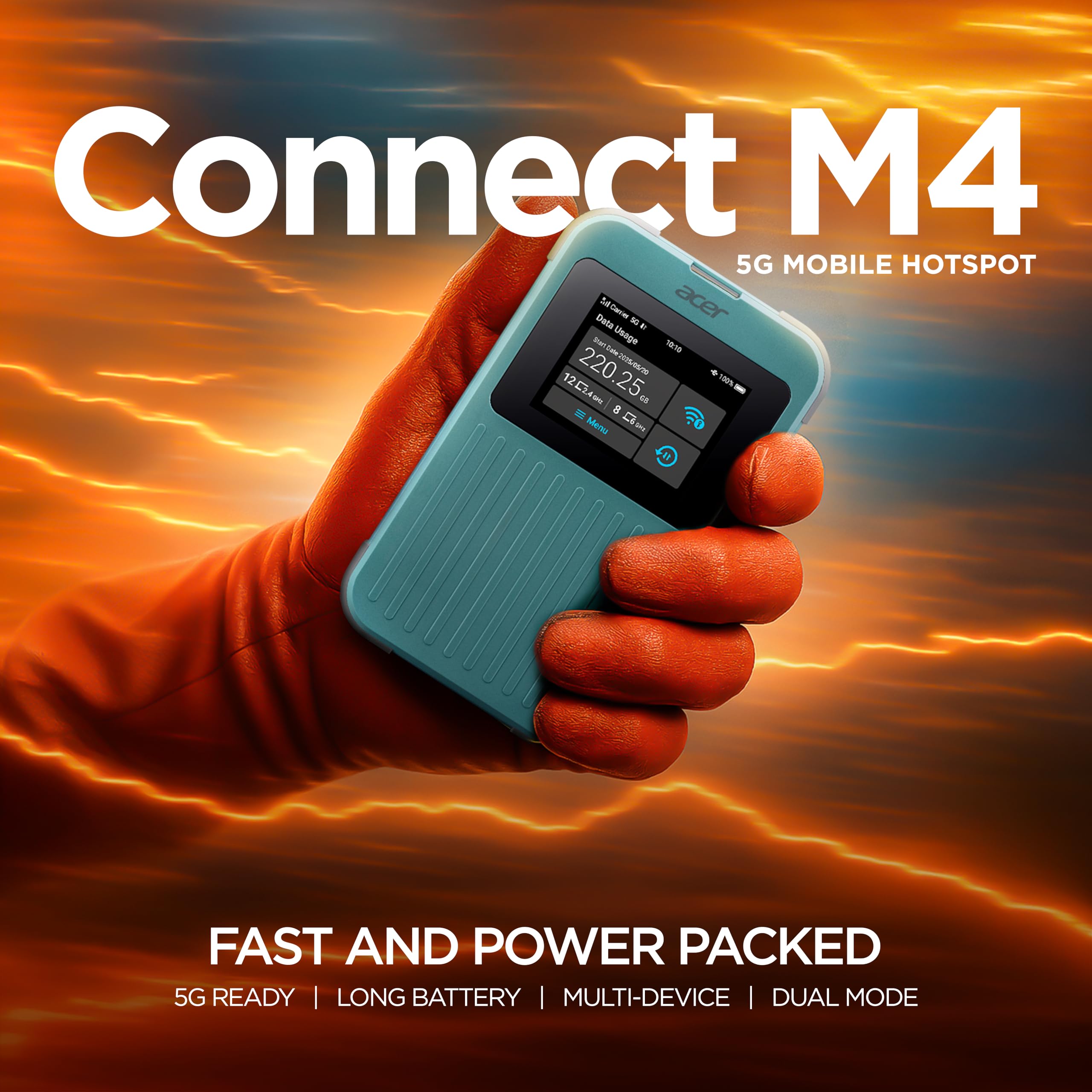 Acer Connect M4 - Mobiler Hotspot - 5G LTE - Wi-Fi 5, Wi-Fi 6 (FF.G2ZTA.002)