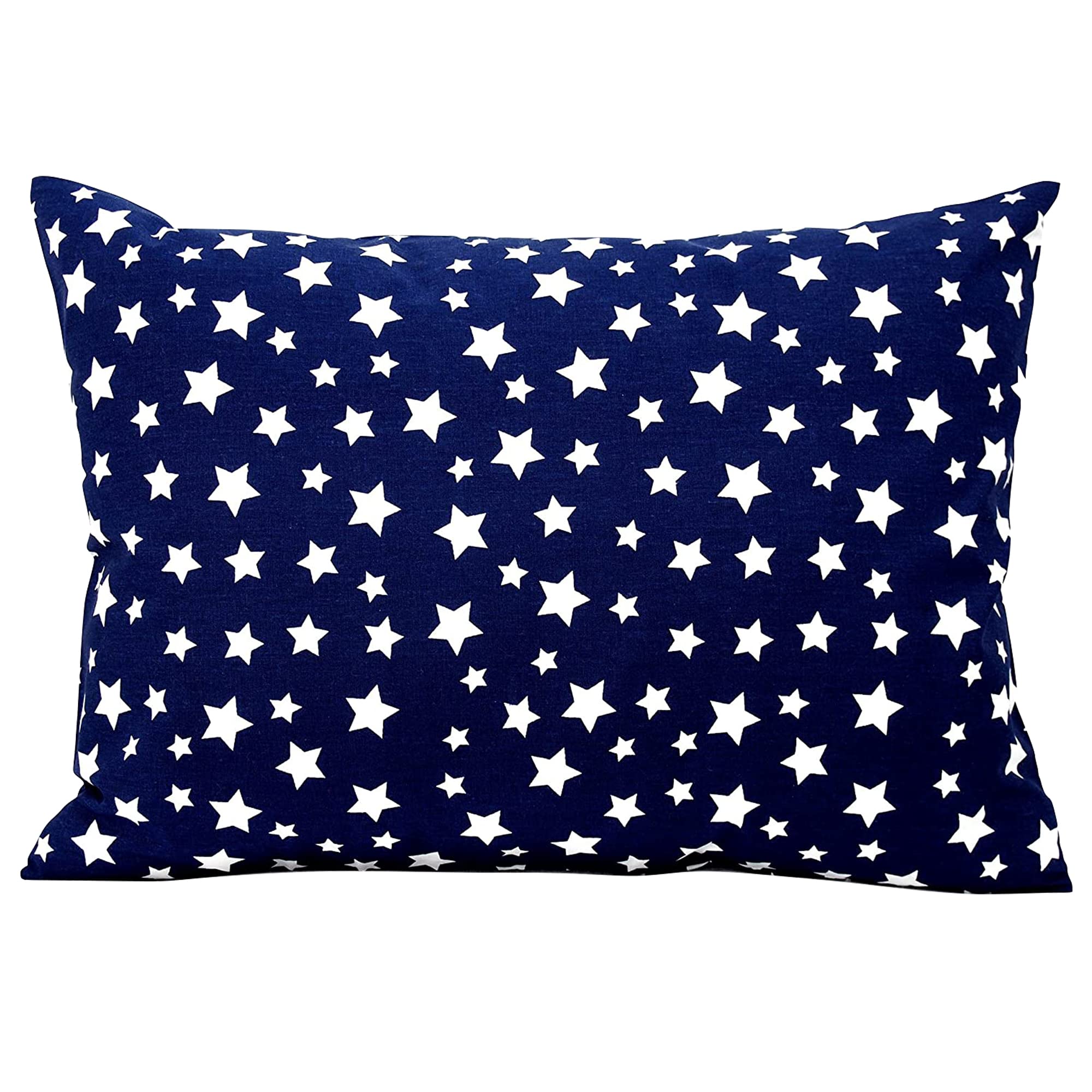 Toddler Pillowcase 13x18 - Cotton Toddler Pillowcase Star, Kids Galaxy Pillow Case for Boys, Baby Boy Travel Pillow Case Cover - Navy Blue Stars