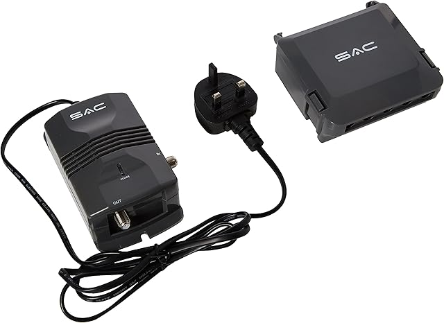 sac electronics 10-25 dB Variable Gain 4 Way TV Aerial Masthead Amplifier Kit with 4G Filter