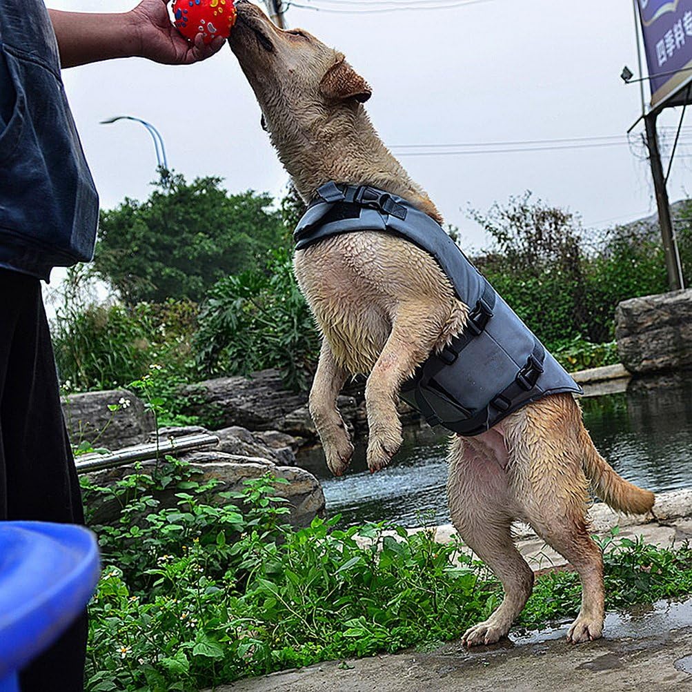 Pet Dog Life Jacket,Adjustable Waterproof Handle Set,Shark Shape,Lifesaver Water Safety,Pool, Beach, Boating Size M