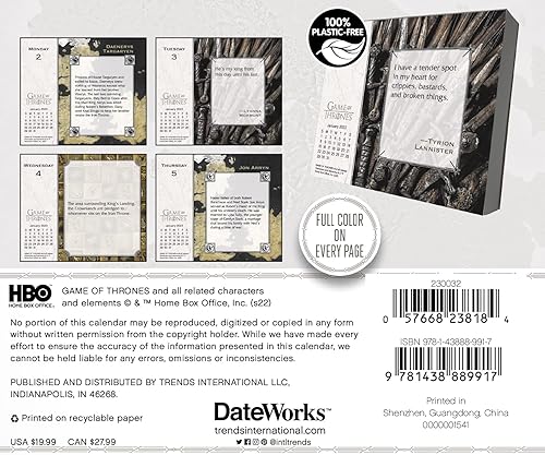 Miniatura 2 de Calendario 2023 de Juego de Tronos paquete de edición de caja calendario de lujo GoT 2023 con más de 100 calcomanías de calendario regalos de juego