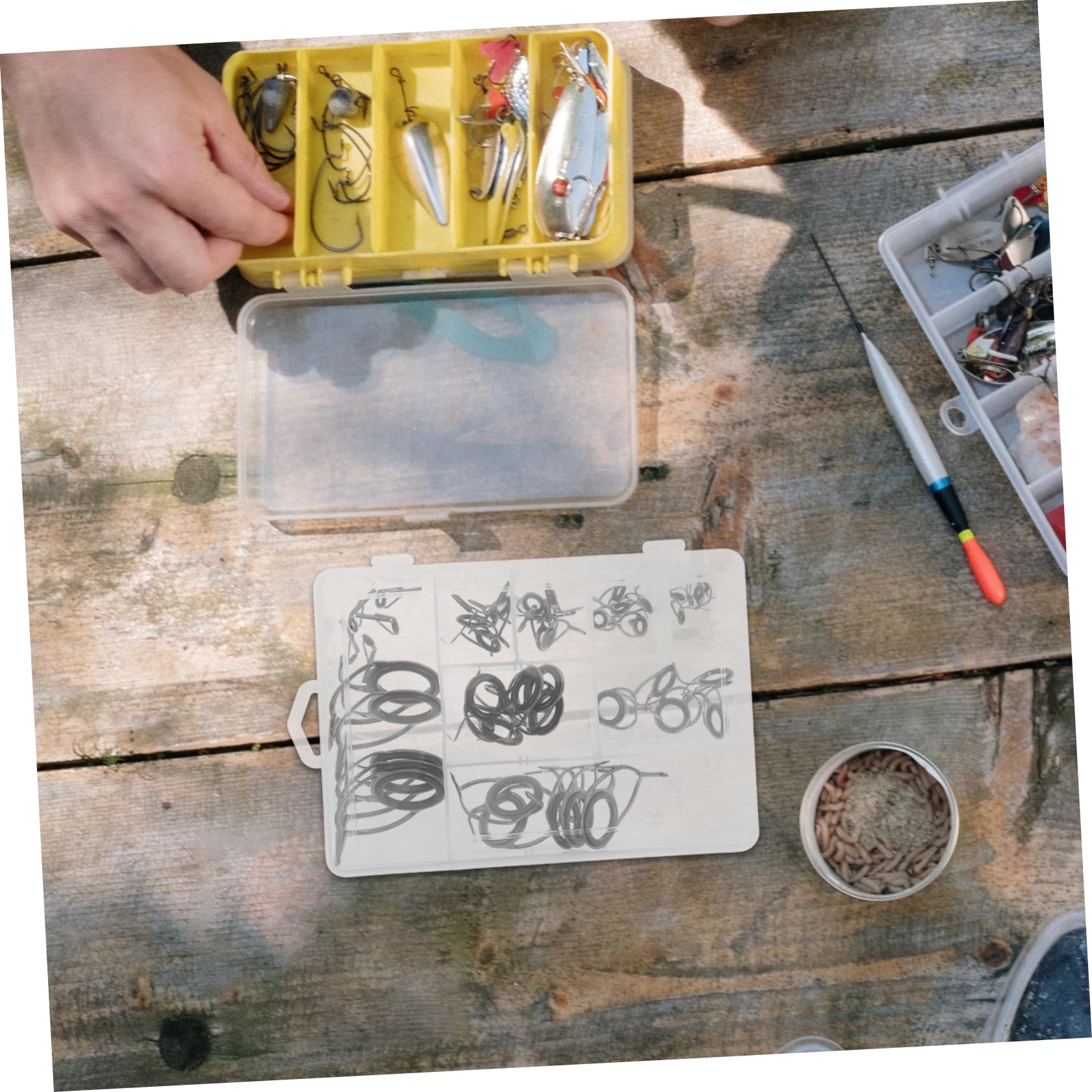 Kisangel 45pezzi Kit di Riparazione per Punta della Canne da Pesca Carbonio con Anelli Ceramici per Pesca Mare e Fiume Strumenti Versatili per La Riparazione