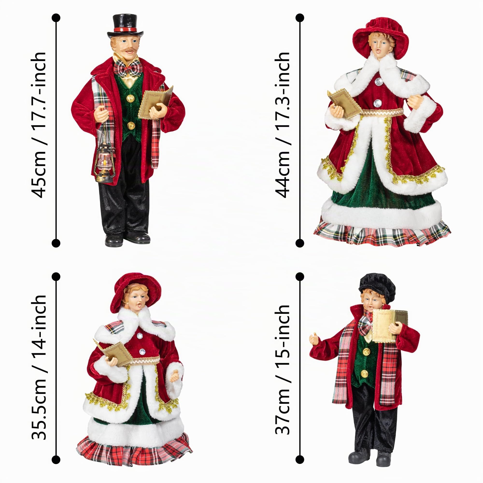 KI Store 4 Stuck 45cm chor Figuren Weihnachten deko für Christbaumschmuck für Weihnachts Dekoration