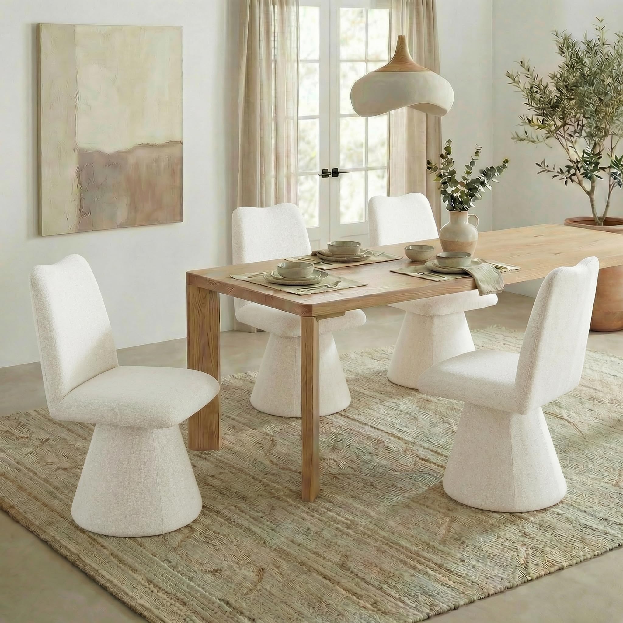 Photo 1 of ****CHECKED 7/10 - AS IS/NO RETURNS - SALE FINAL - FOR PARTS ONLY****KISLOT Swivel Dining Chairs set of 1, Modern Upholstered Dining Chair Mid Century Kitchen Chairs with High Back, 360 Degree Rotating Vanity Chair for Dining Room, Bedroom, Farmhouse, Be