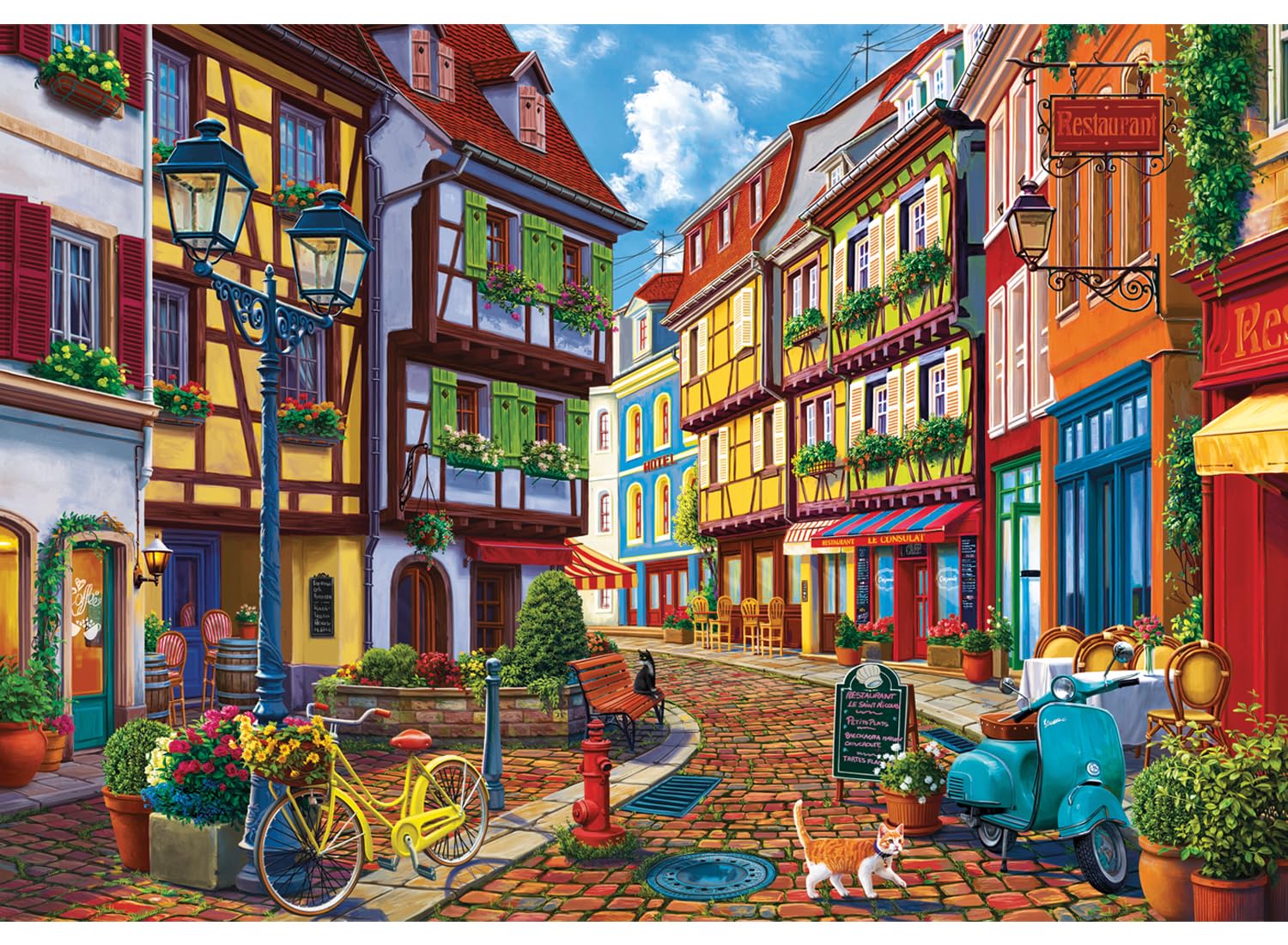 Anatolian 500 piece jigsaw puzzles - jigsaw puzzles for adults 500 pieces COBBLESTONE ALLEY is ideal as gifts for the whole family and the jigsaw 500 pieces for adults is made of ESKA BOARD
