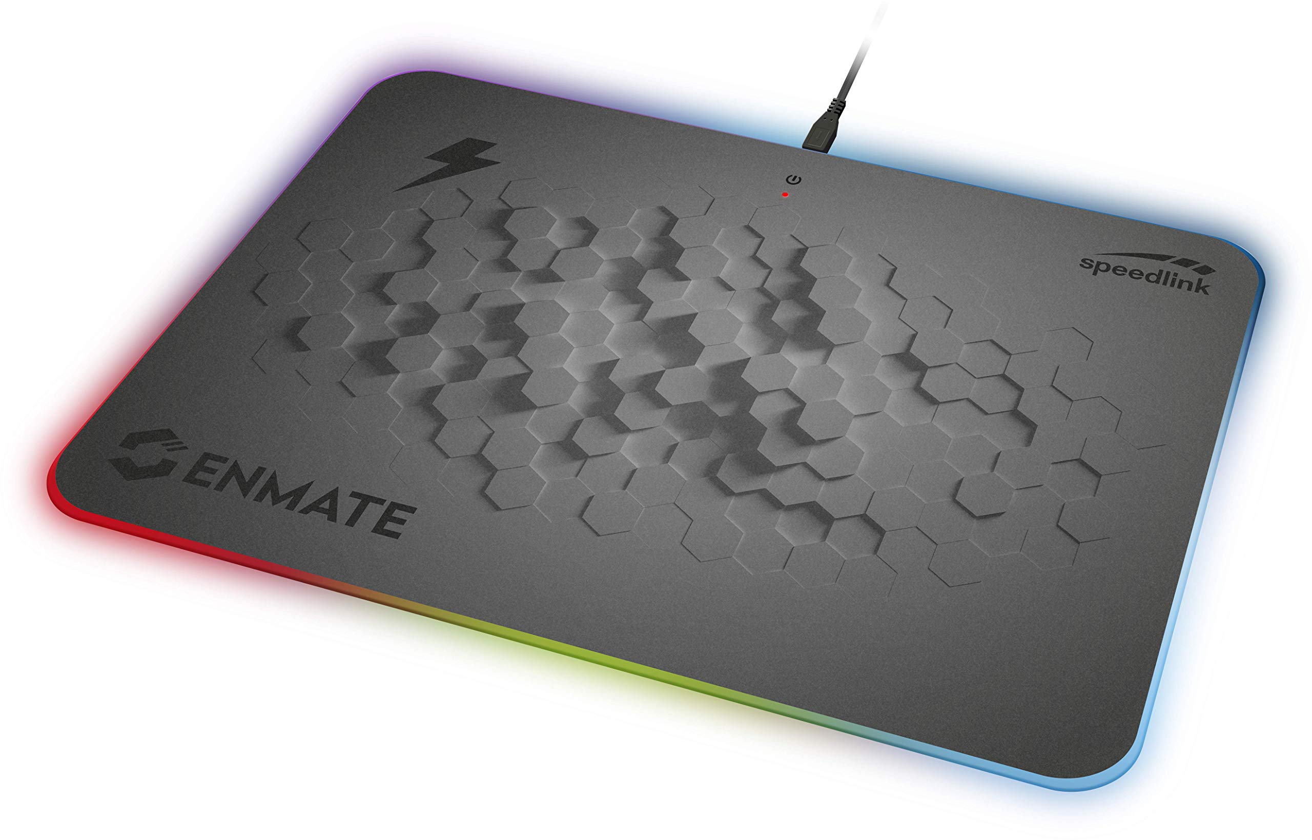 Speedlink Enmate RGB Charging Mousepad – Tappetino per mouse da gioco con funzione di ricarica a induzione, grigio