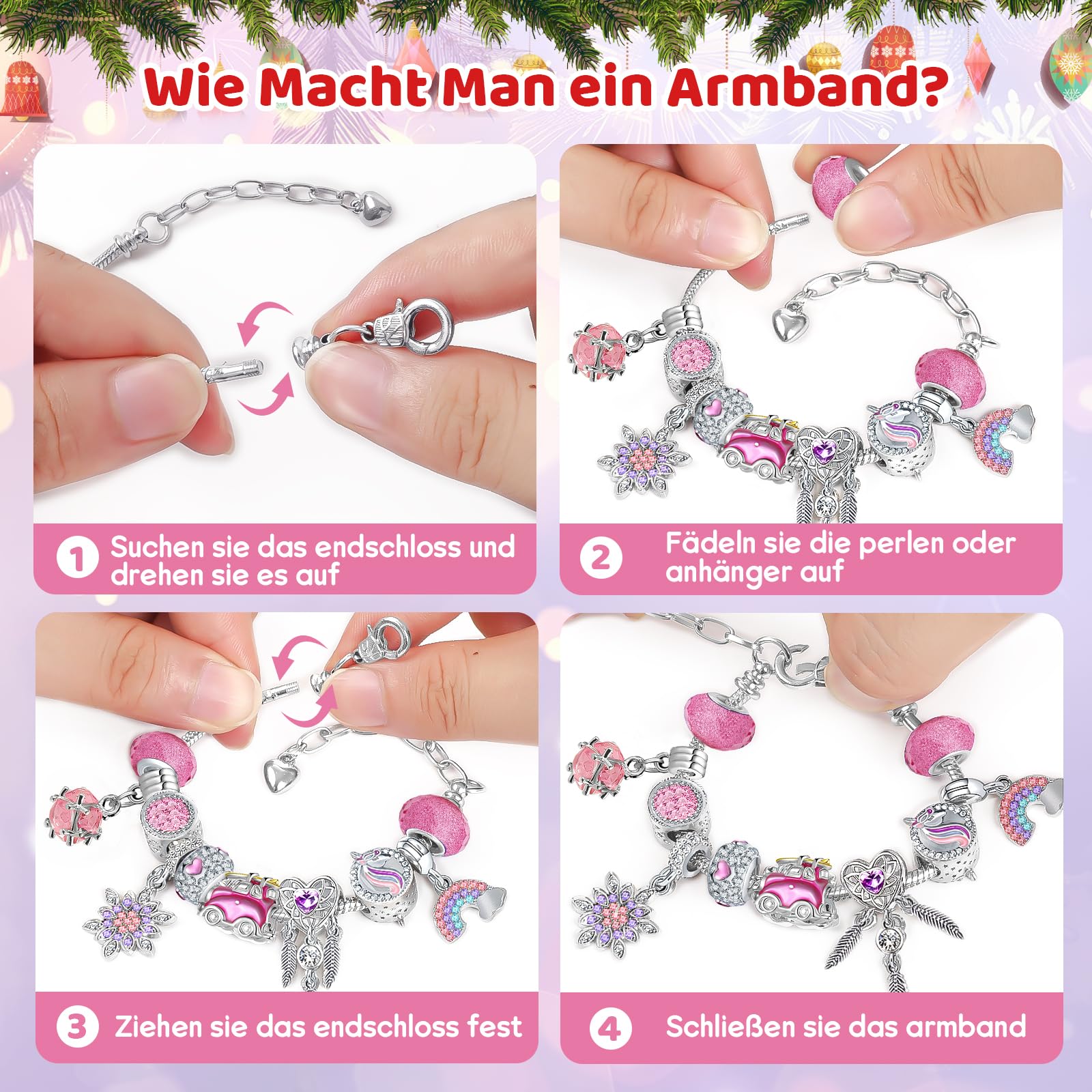 Gaeymy Calendario Avvento 2025 Gioielli, Calendario Dell'Avvento Kinder Diy Charms Kit per Bambina Bambini Donna, Calendario Avvento Bracciale Collane Gioielli Riempire Regali 5 6 7 8 9 10 11 12 Anni