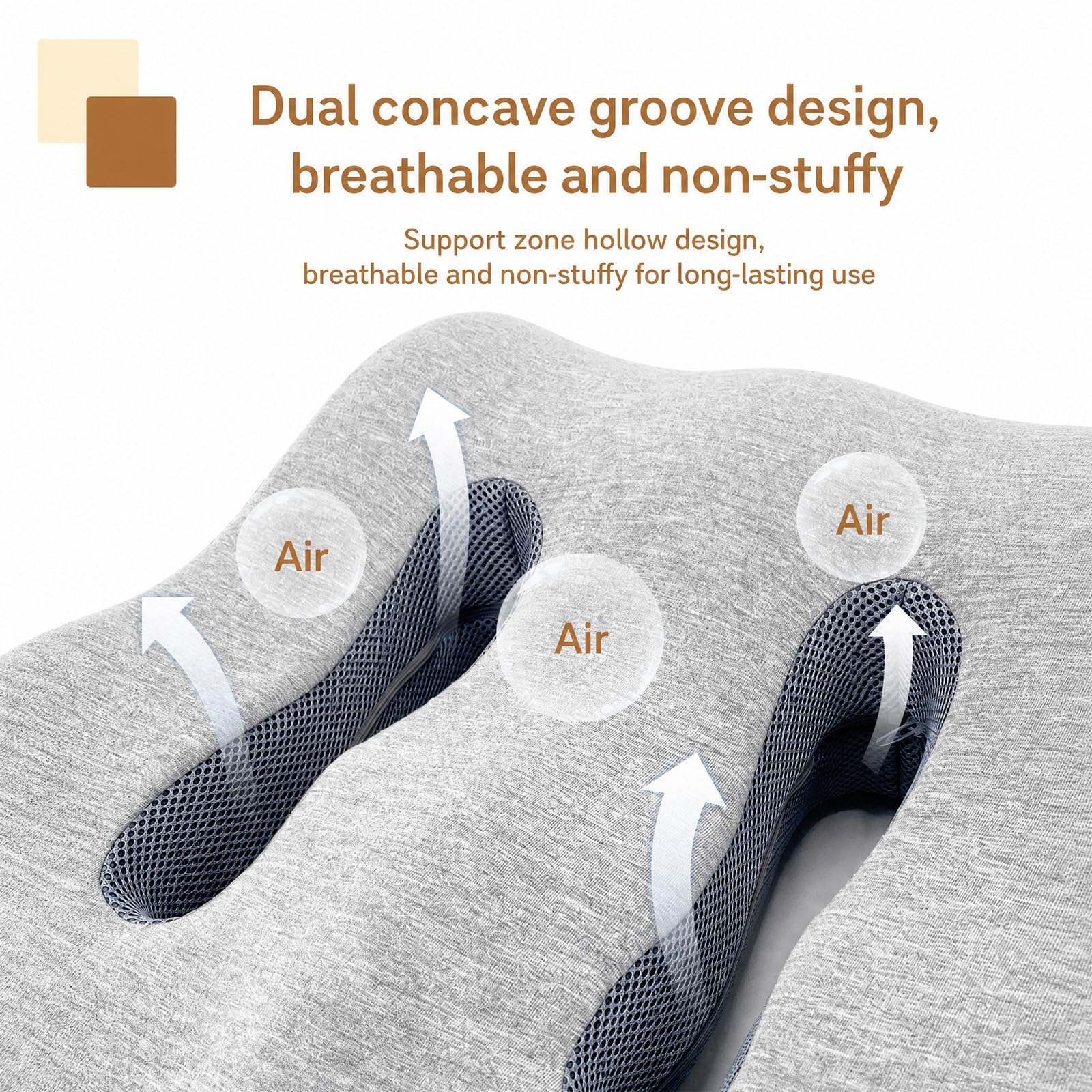 Almohada de apoyo para piernas para postoperatorio y postraumático, espuma viscoelástica, ergonómica, transpirable, para promover la circulación sanguínea (gris claro)