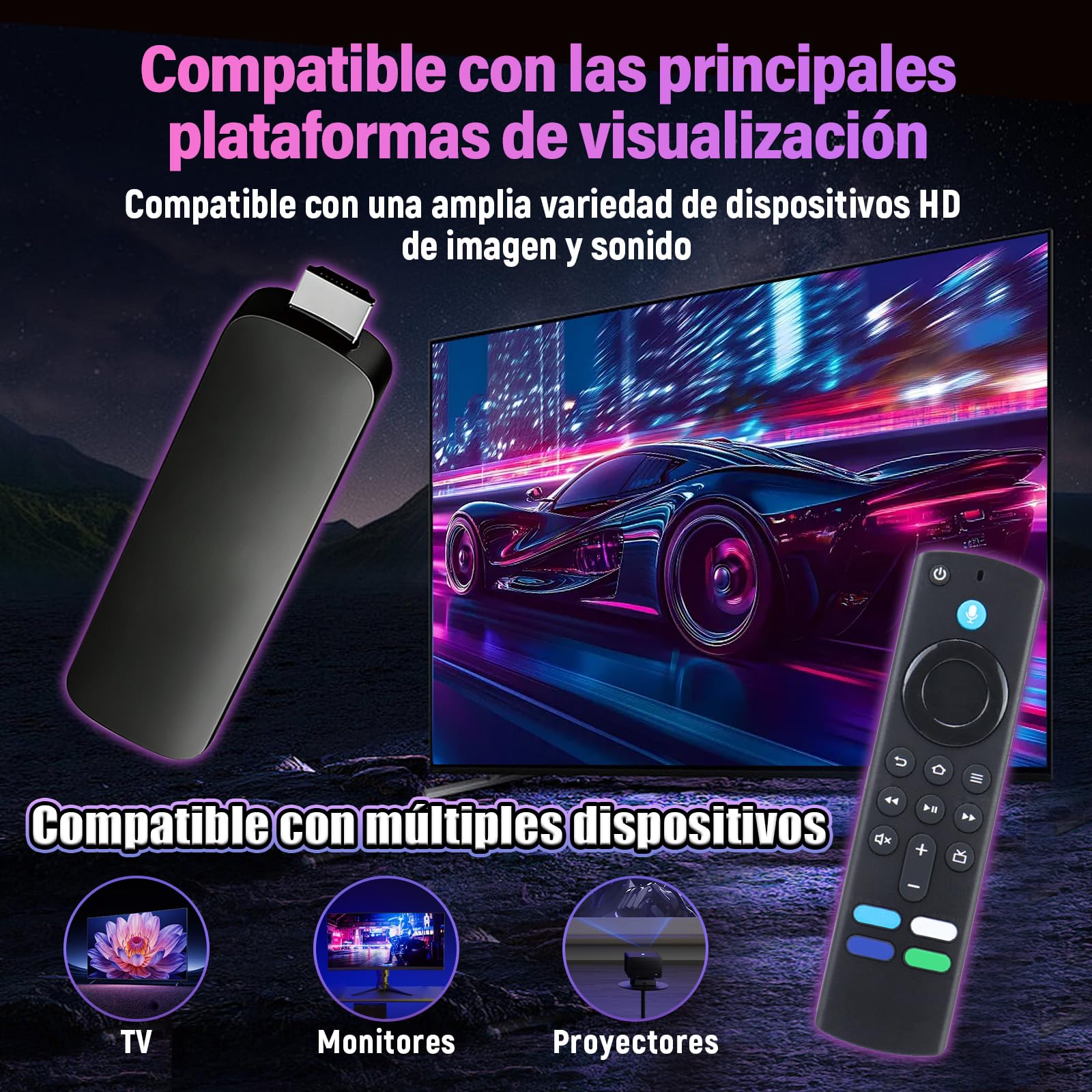 H7 Android TV Stick – Android 16.0, Smart TV Stick HD, H313 Quad-Core, Wi-Fi 2,4 GHz + 5 GHz y Bluetooth 5.4, Dispositivo de TV por Internet Plug & Play para Cine en Casa/Viajes (2+8 GB)