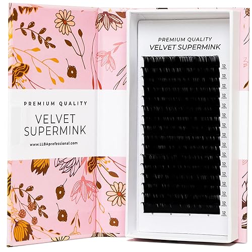 LLBA Extensiones de pestañas Super Mink  Múltiples selecciones de 0.03 a 0.2, rizo C CC D, 0.276-0.591 in de longitud, pestañas mixtas de seda,