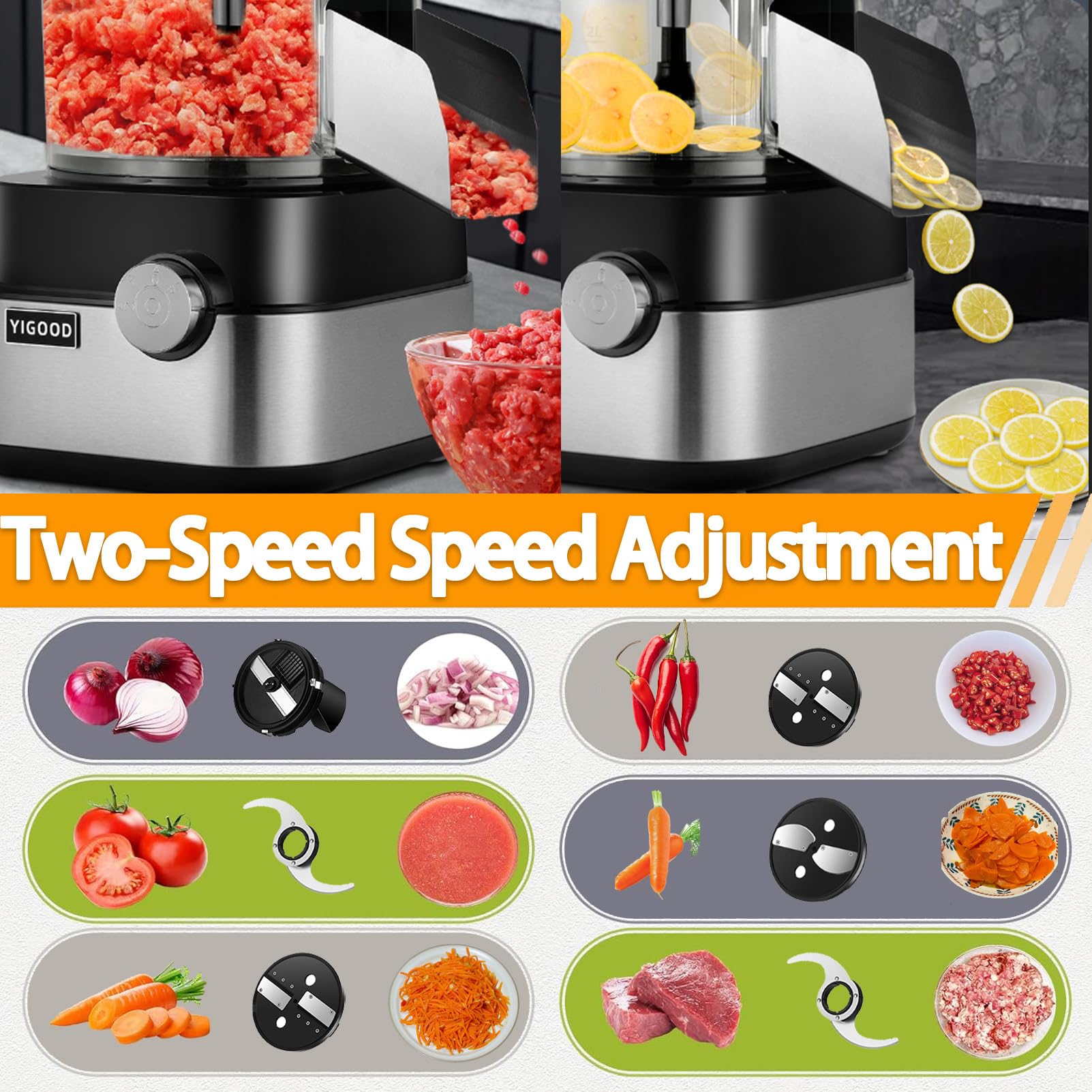 Triturador De Verduras Multifuncional, Rallador, Picadora De Carne Multifuncional, 5 L,600 W,para Cebolla, Ajo, Zanahoria, Patata, Fruta Specification1