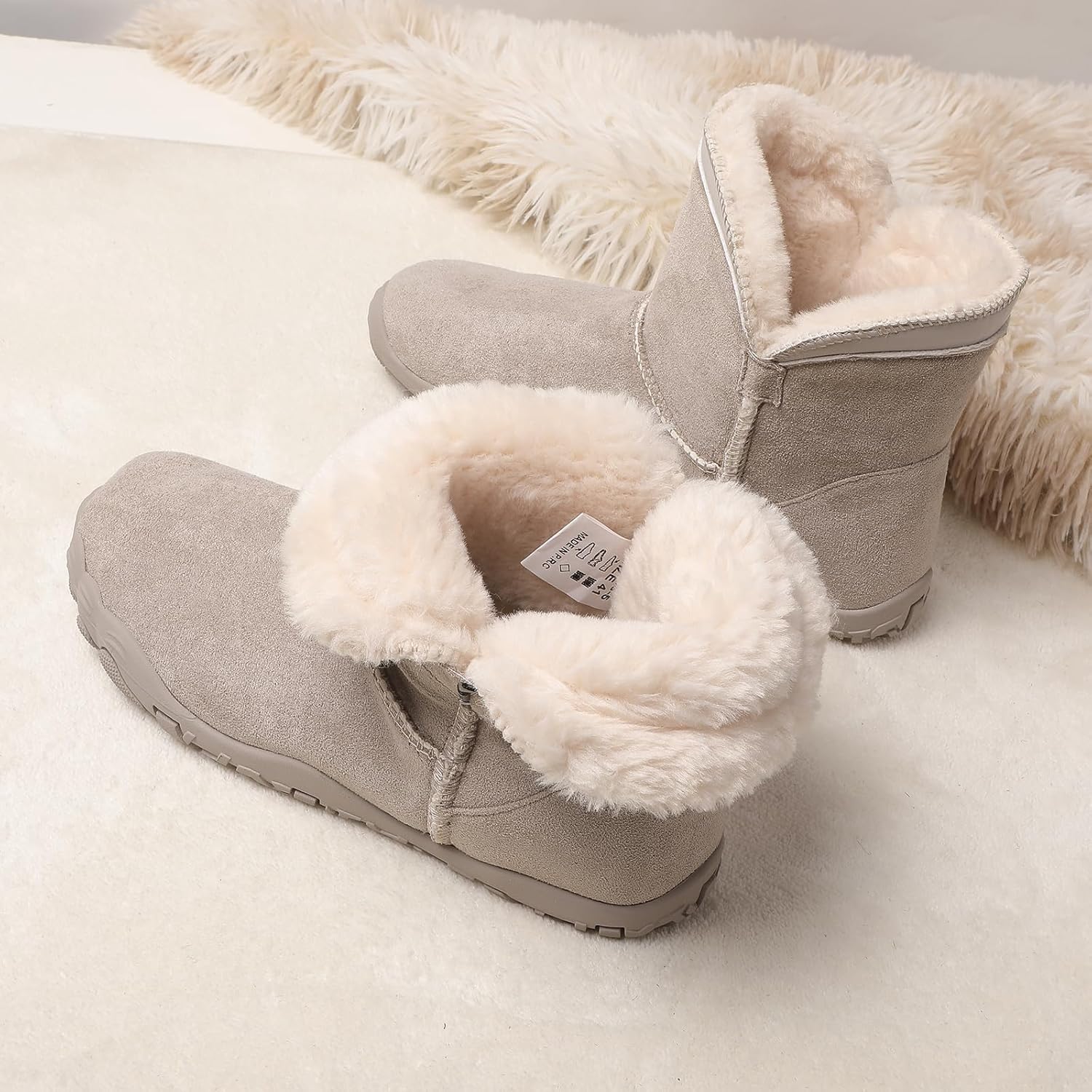 Barefoot Boots Women, Warm Ankle Booties Fur Lined Zero Drop, Winter Snow, Wide Toe Box Design