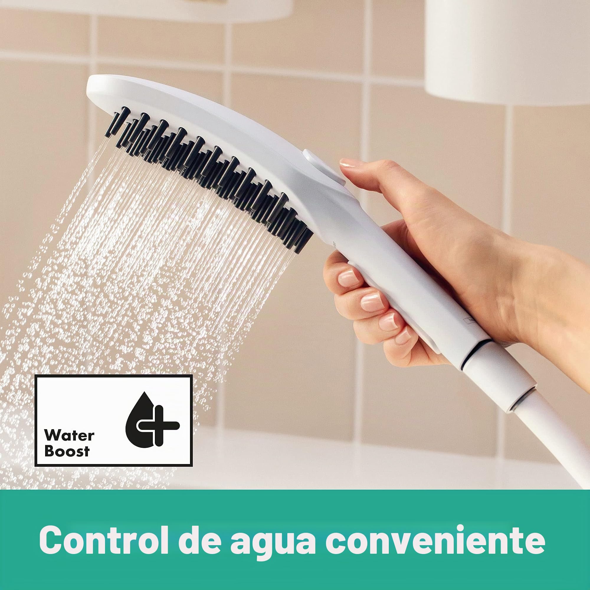 hansgrohe DogShower - ducha para perros con 3 tipos de chorro, ducha de mano para el cuidado del pelaje, con toberas para masaje, blanco mate, 26640700