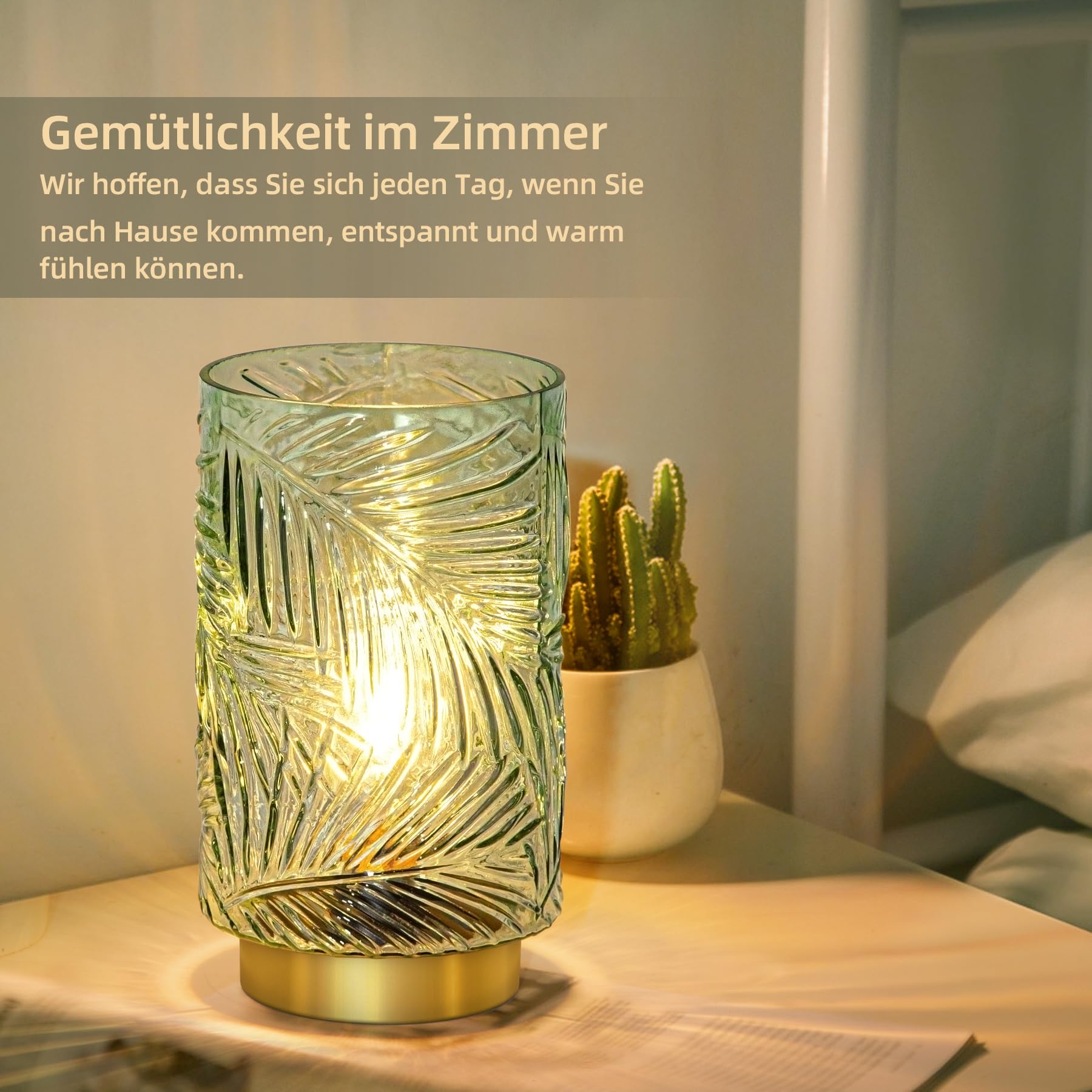 Batteriebetriebene Tischlampe Mit Timer - Kabellose Gefältelte Lampe Für Zuhause