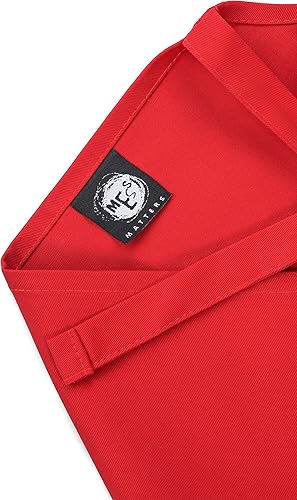 Miniatura 6 de Delantal de cocina de algodón, delantal de cocina con bolsillos, delantal de longitud completa para hombres y mujeres, delantal unisex