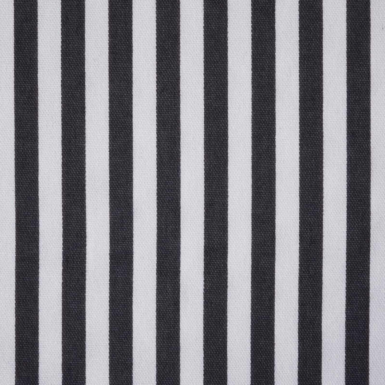 Homescapes Black Pure Cotton White Thin Stripes Curtain Fabric Material