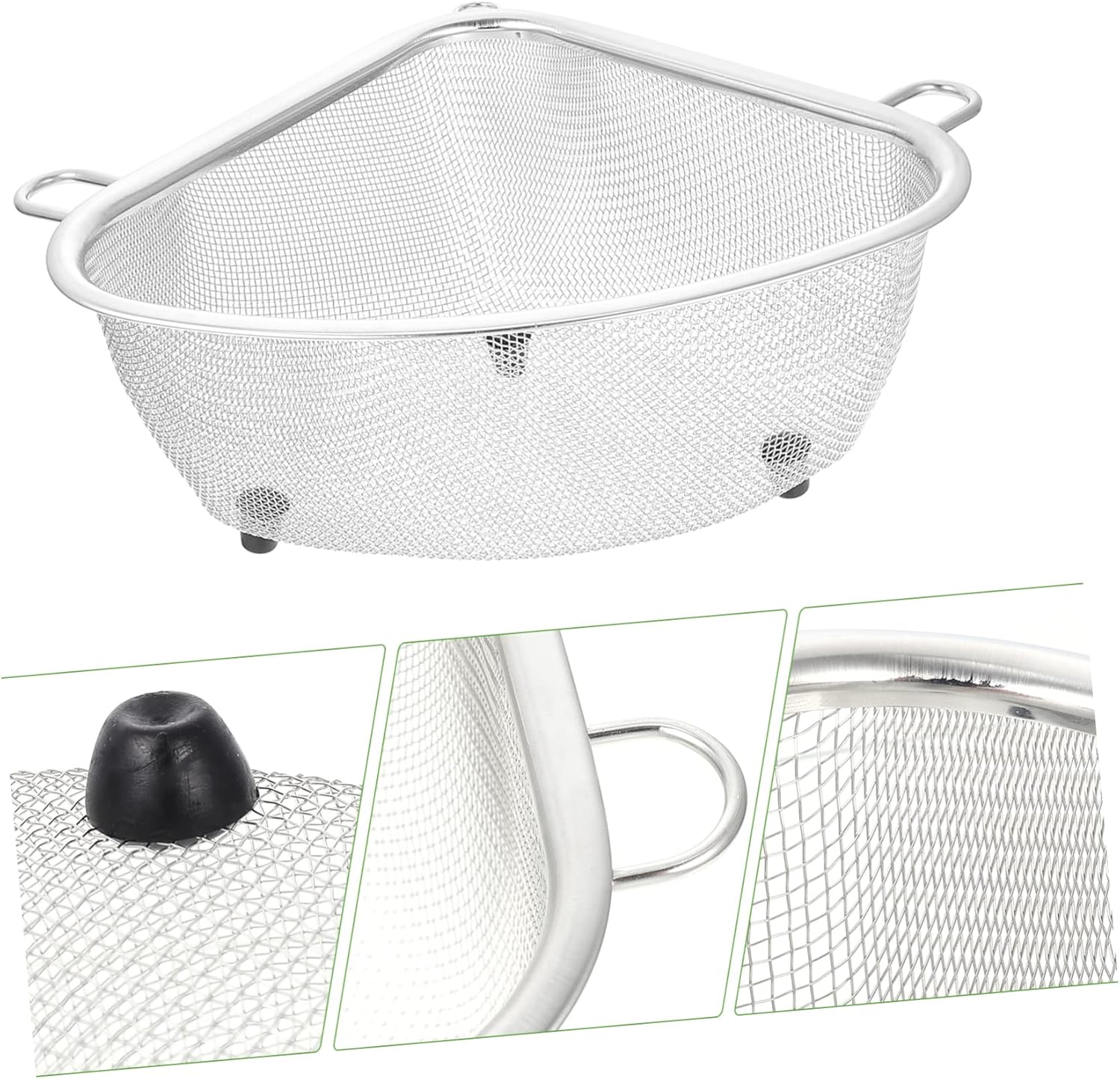 1pc Stainless Steel Kitchen Draining Basket Rustproof Sink Storage Holder for Fruits and Vegetables Capacity Colander for Kitchen Bathroom Use Easy to Clean and Maintain
