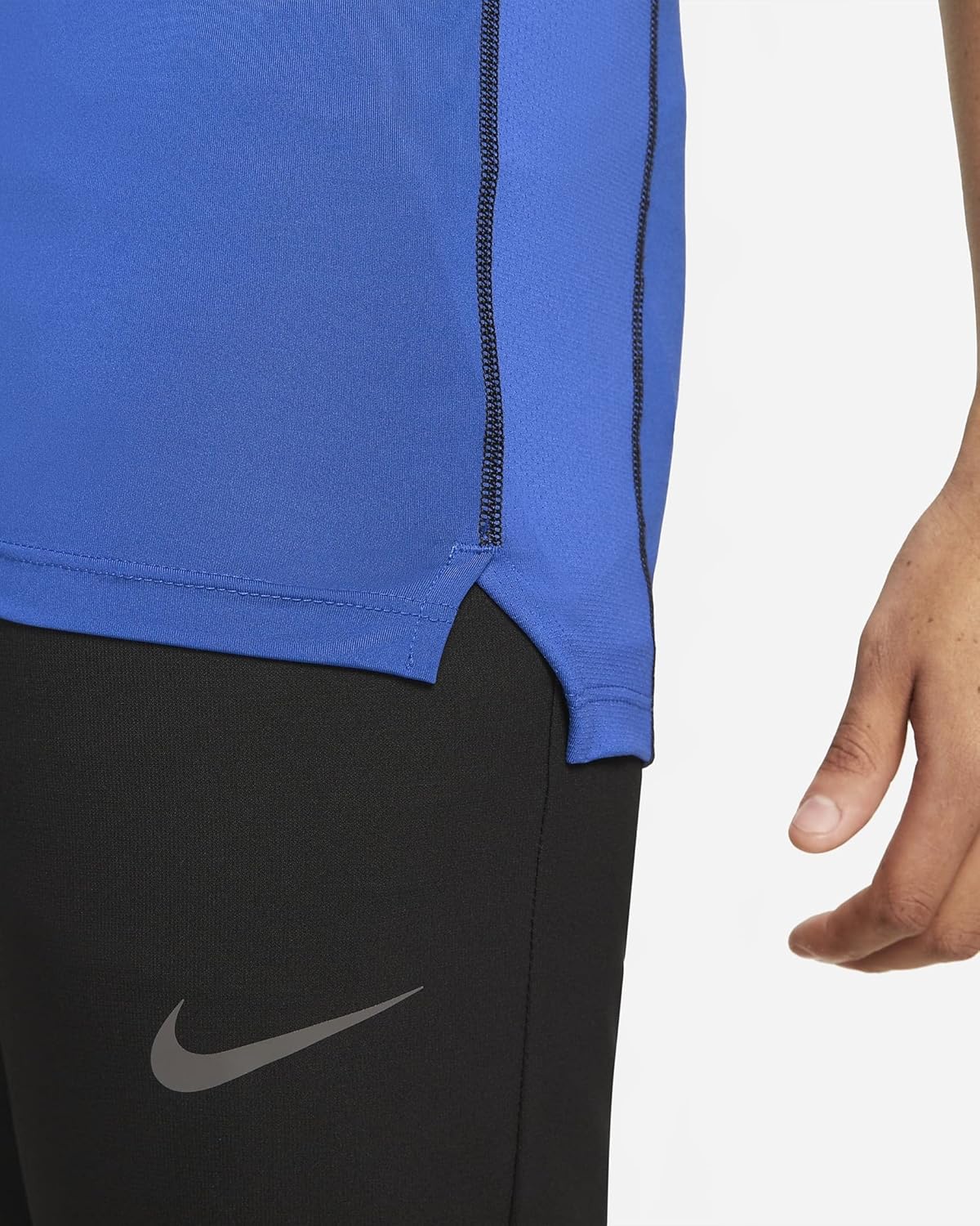 Nike Pro Dri-Fit Men's Slim Fit Sleeveless Top (as1, Alpha, l, Regular, Regular, Game Royal/Black/Black) - Image 3