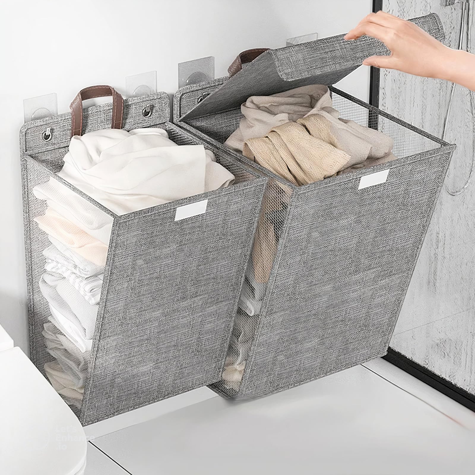 Cesta de lavandería con asa para el hogar, cesta elegante plegable para almacenar ropa, Cesta de lavandería resistente con asa, contenedor de asa para lavandería,