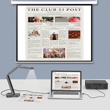 USB Document Camera 8MP Document Camera School for Teachers with Microphone LED Light with 3 Levels Reverse Image Top and Bottom Left and Right for Learning Video Recording