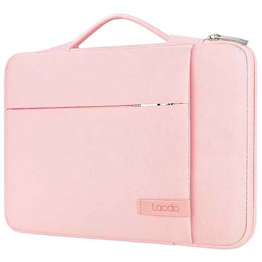 Lacdo Laptop Sleeve for Women, 14 Inch Laptop Sleeve Case for HP Lenovo Dell ASUS Acer Chromebook 14 / HP Stream 14 / Dell Inspiron 14 / Lenovo IdeaPad 14 / Spin 3 / ASUS ZenBook 14 Computer Bag, Pink