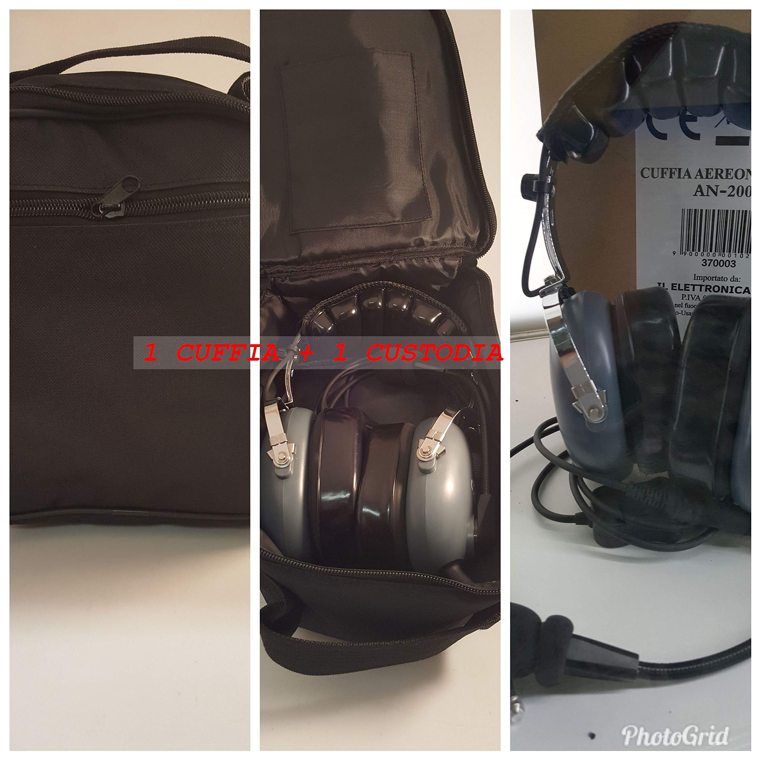 SŁUCHOWA LOTNICA Z MIKROFONem AN-2000 dla Yaesu FTA serii. Mikrofon electret, regulacja głośności. podwójne wtyczki. SZARY+CUSTODIA CZARNA KURNA 370003/4