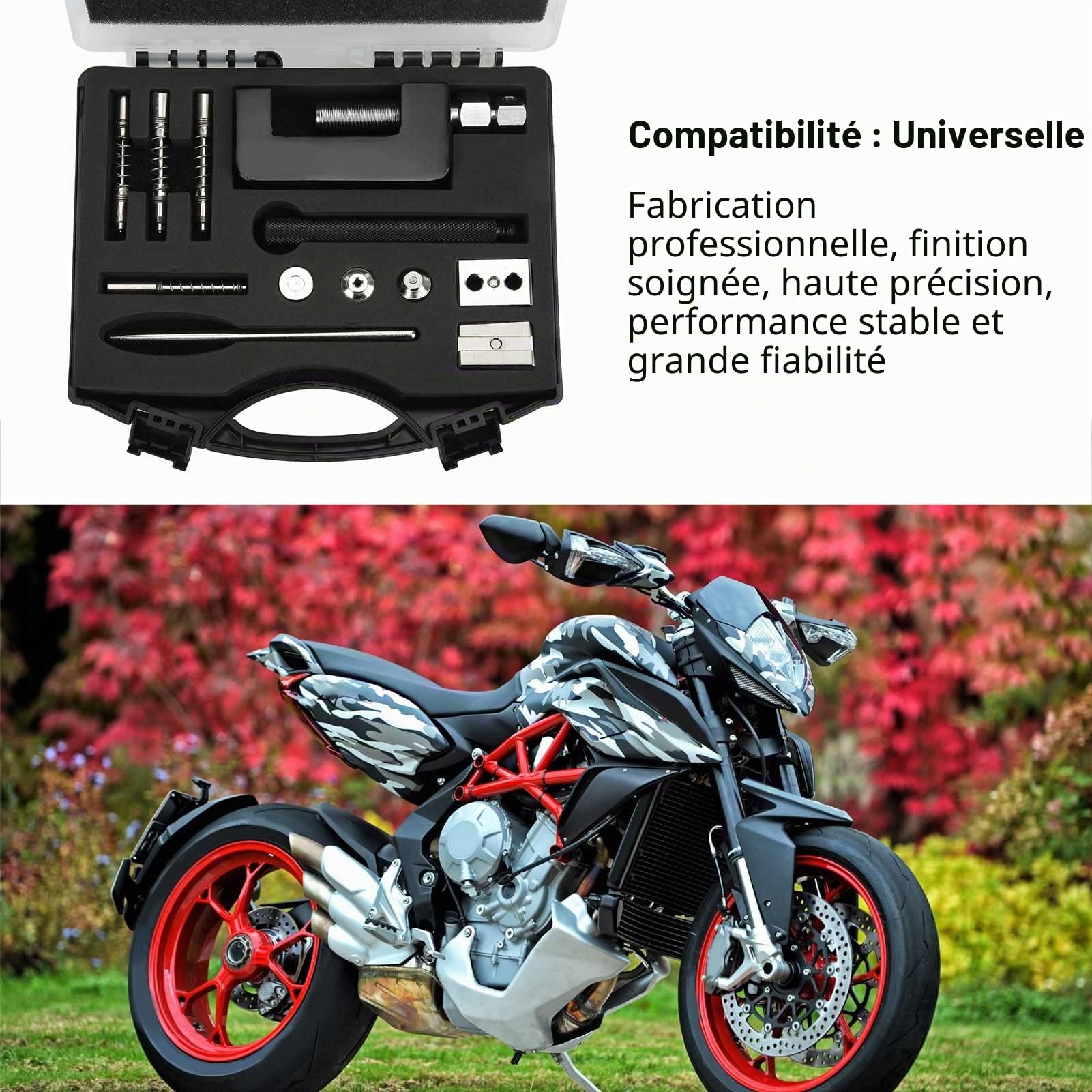 Akozon Outil de Rivetage Manuel Brise Chaîne de Moto Ensemble D'outils de Rivetage de Coupe Chaine de Disjoncteur de Outil de Suppression de Chaînes de Moto de Disjoncteur