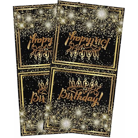 Fireworks Candles Happy Birthday Dish Towels and Dishcloths Sets