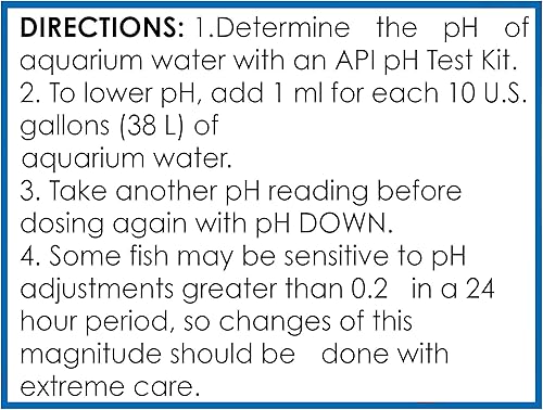 API Aquarium Pharmaceuticals 30B pH Down Aquarium pH Adjuster, 16 oz, Model Number: 17163020301, Hook(4 oz,Down)