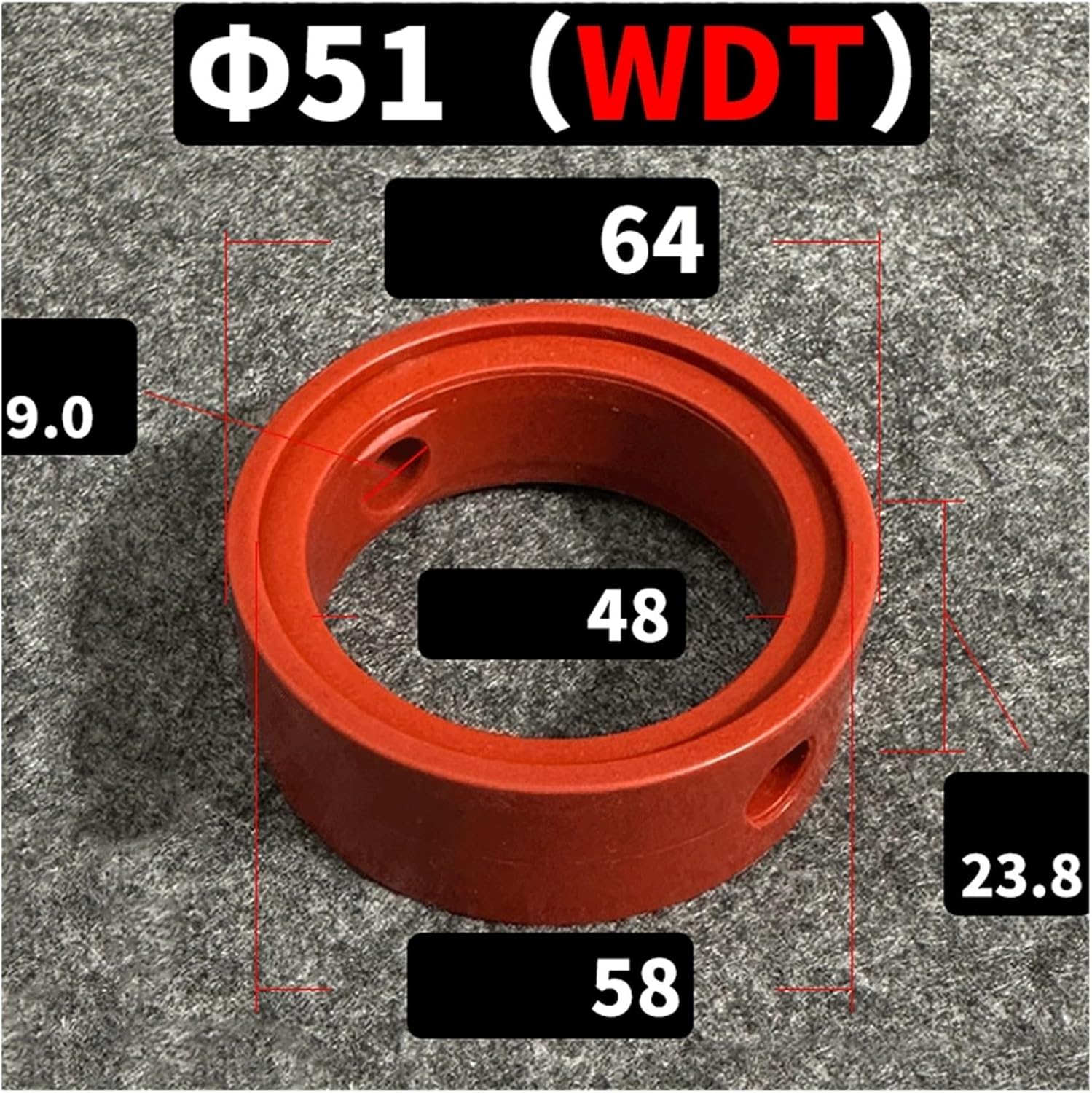 Hardware Fittings 25 32 38 51 63 76mm EPDM VMQ Seal Gasket Strip for 1.5"-3" Tri Clamp Butterfly Valve Washer(Vmq 51mm)