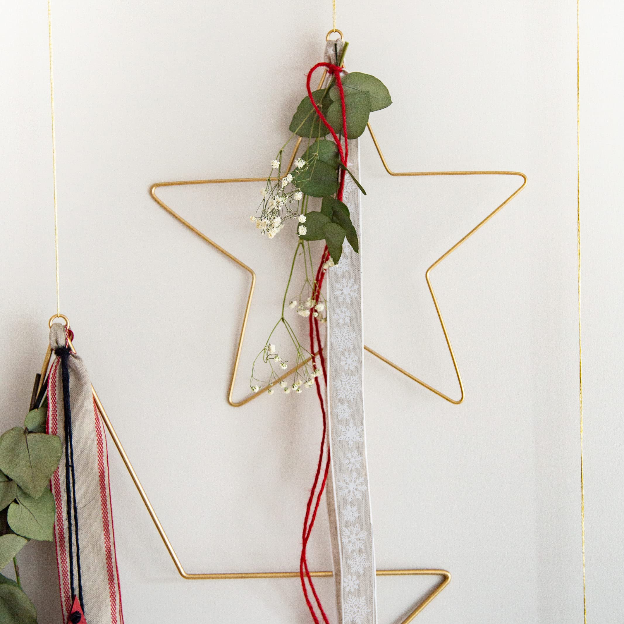 Cinta Decorativa De 20 M X 15 Mm De Algodón, Color Rojo Y Blanco, Sostenible, Biodegradable, Cinta De Lazo Para Navidad, Invierno, Estrellas, Brillo Brillante