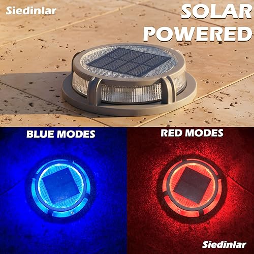 Miniatura 2 de Siedinlar Luces solares para terraza al aire libre, 2 modos, 16 luces LED para entrada, luz de muelle, funciona con energía solar, impermeable