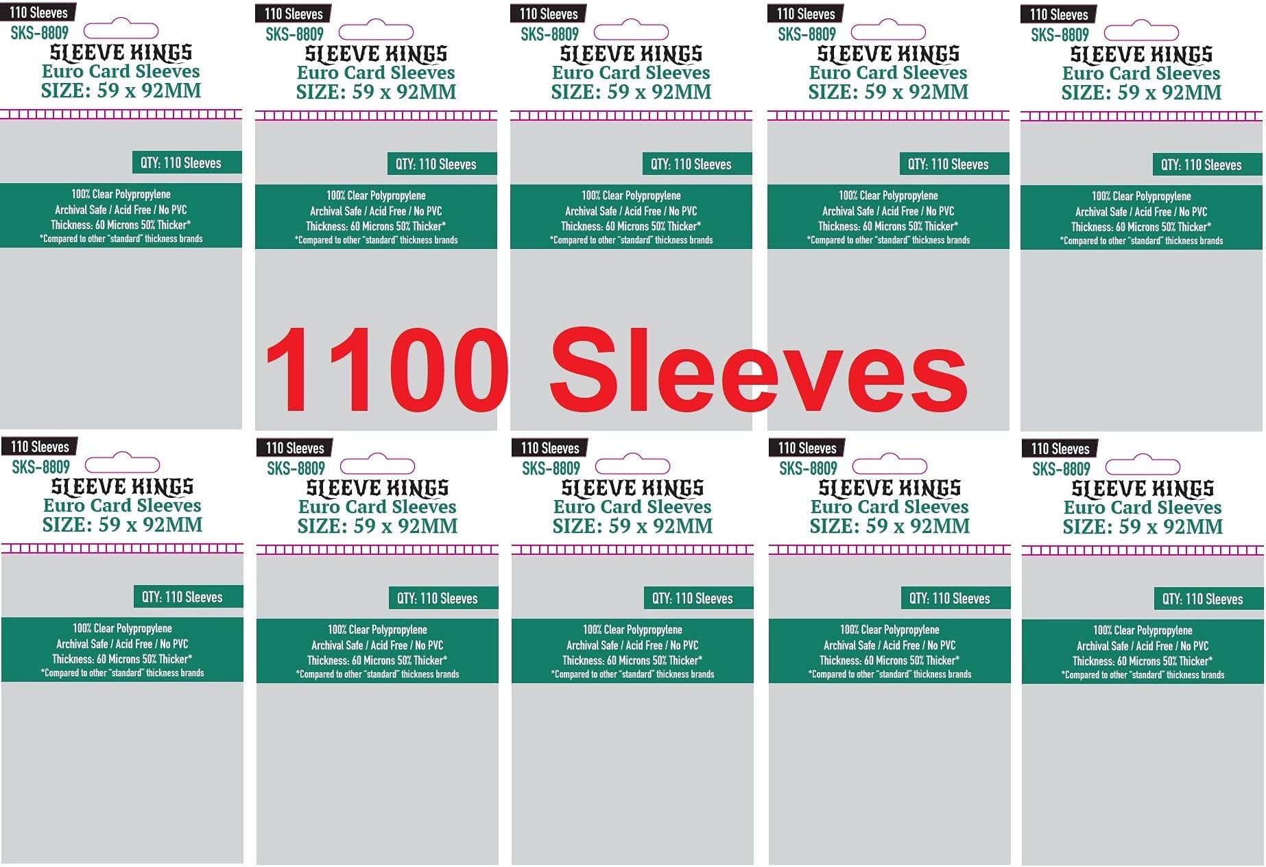 Sleeve Kings Card Game Card Sleeves 63.5 x 88 mm (10x110