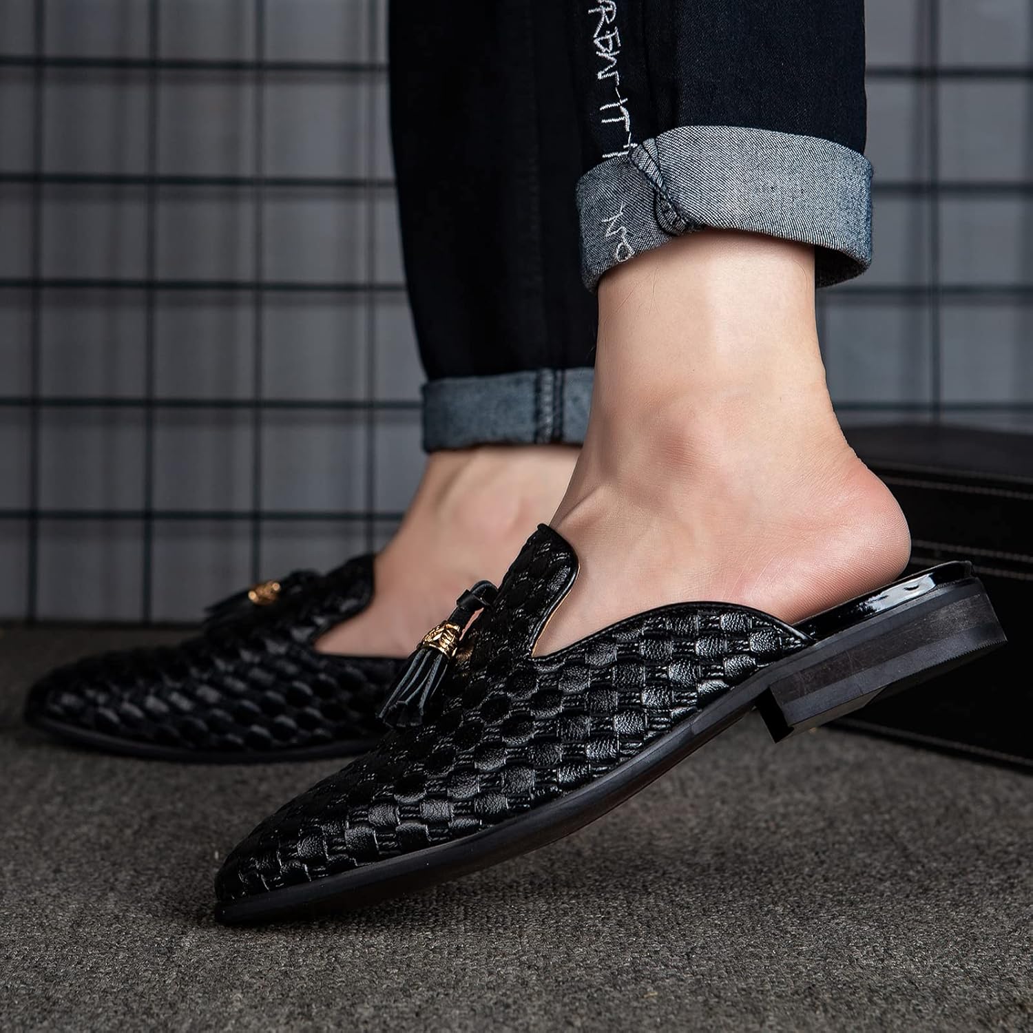 JITAI Men's Mules - Slip-On Loafers, Casual Half Loafers, Backless Sandals - Image 6