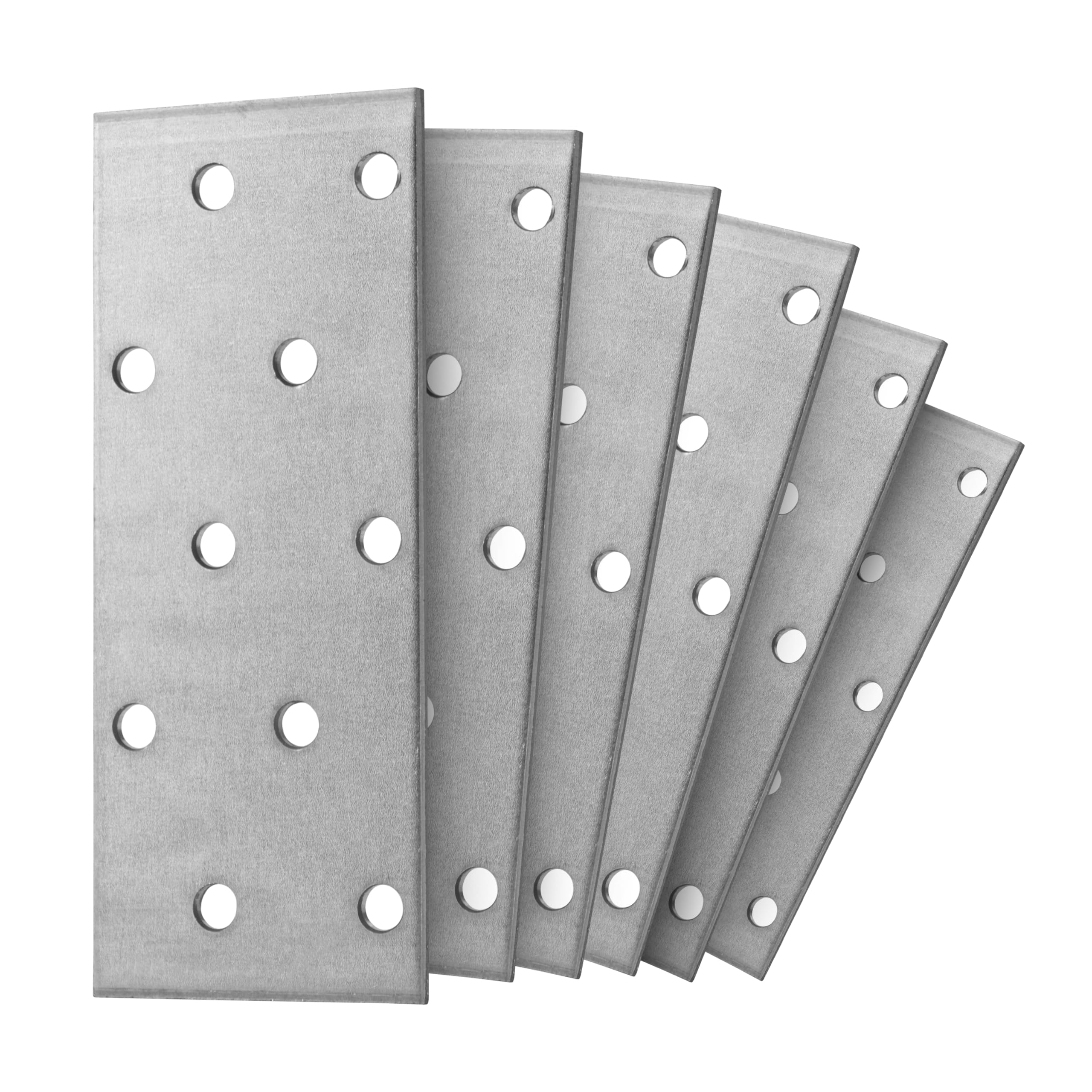 Repa Market 6-Pack 3.93 x 1.57 Inch Flat Brackets for Wood with Holes / Heavy Duty Steel Plate for Wood and Metal / Straight Flat Bracket Connector /