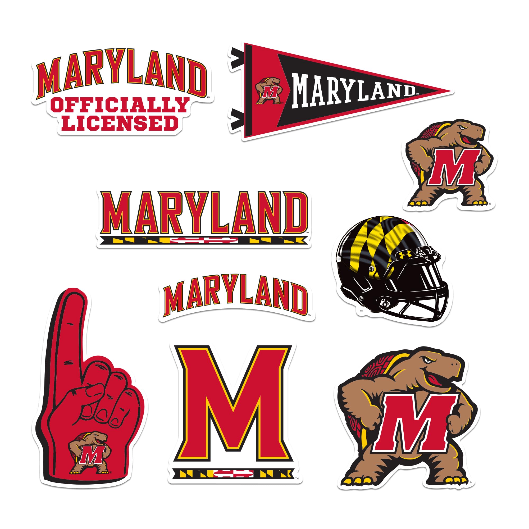 University of Maryland 8 Vinyl Stickers Waterproof Die-Cut Decals Laptop