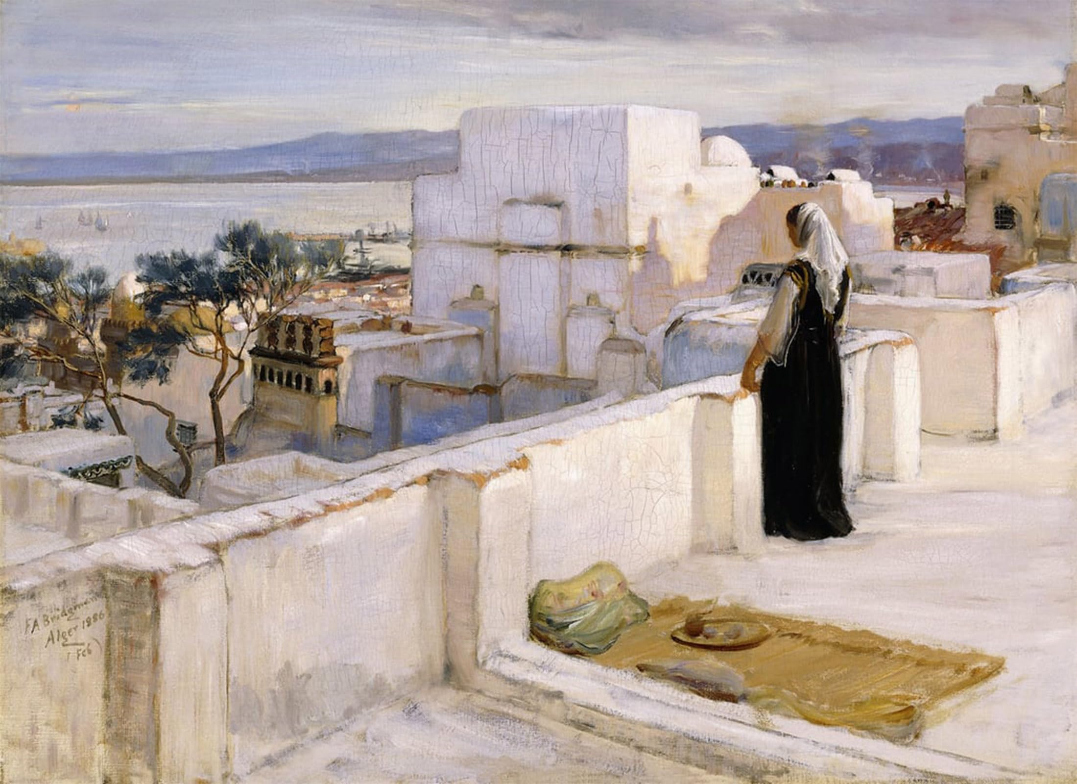 ARTXLXXBN Famous Painting Art Wall Decor Abstract Art Picture Algiers by Frederick Arthur Bridgman Animal Pictures for Home Decor 60x90cm
