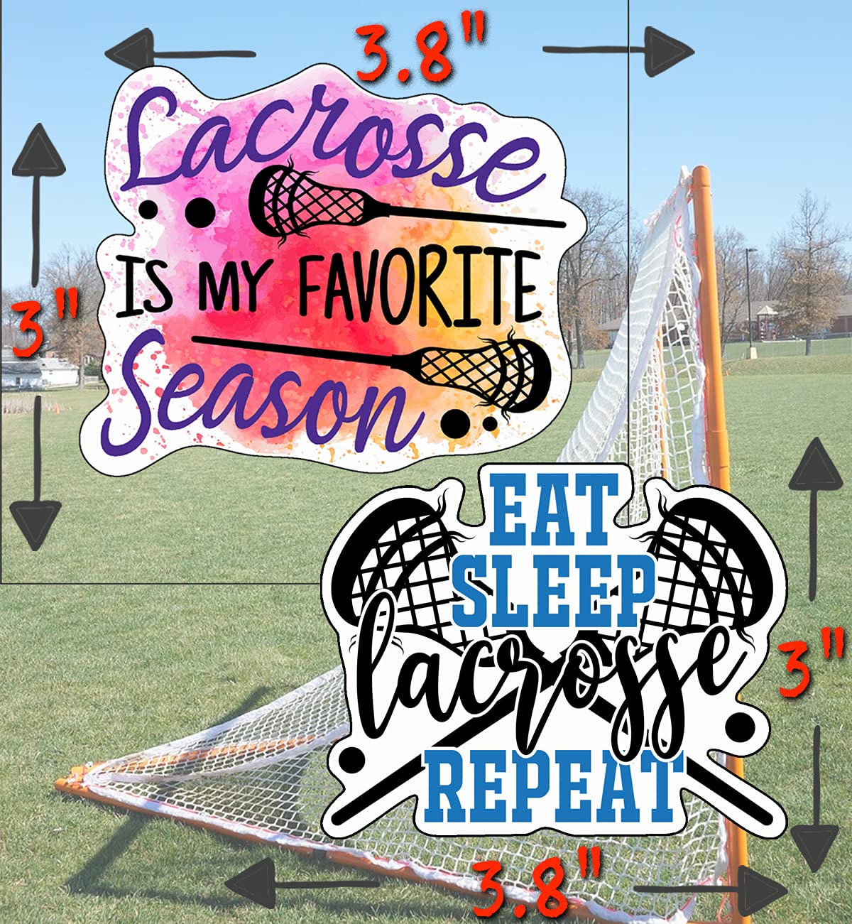 Naklejki Lacrosse - idealne prezenty Lacrosse dla chłopców, dziewcząt, mężczyzn - wodoodporne, bardzo lepkie, trwałe 100% winylowe - świetnie sprawdzają się na butelkach z wodą, laptopie, naklejce samochodowej lub jako upominki na imprezę