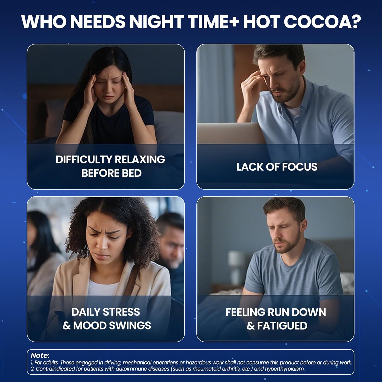 Magnesium Hot Cocoa for Sleep, Superfood Cocoa Powder, 10 Mushroom Blend with Magnesium Glycinate, 5mg Melatonin, L-Theanine & Ashwagandha | Calm & Relax Support | Non-GMO, Dairy-Free, 10.58 OZ - Image 6