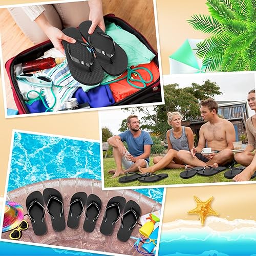 Miniatura 5 de Unittype 72 pares de chanclas a granel para invitados de boda, fiesta, paquete de sandalias casuales con tarjetas de varios tamaños, letrero para