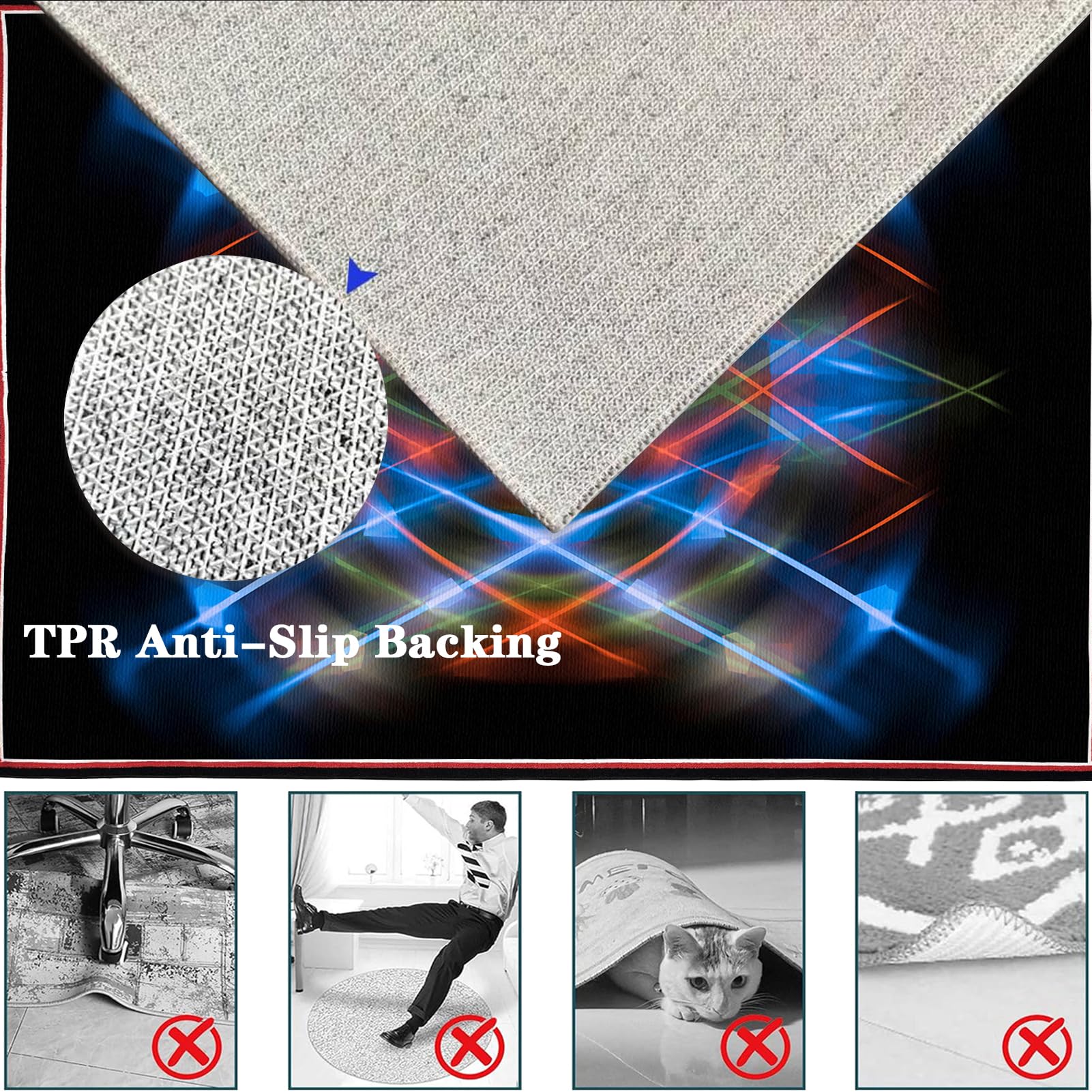 Tappeto per Gaming Tappeto Sedia Ufficio Antigraffio Tappeto Salvapavimento Tappetino Protettivo Resistente per Pavimenti Duri Ufficio protettore del pavimento Protezione Parquet 200 x 230 cm