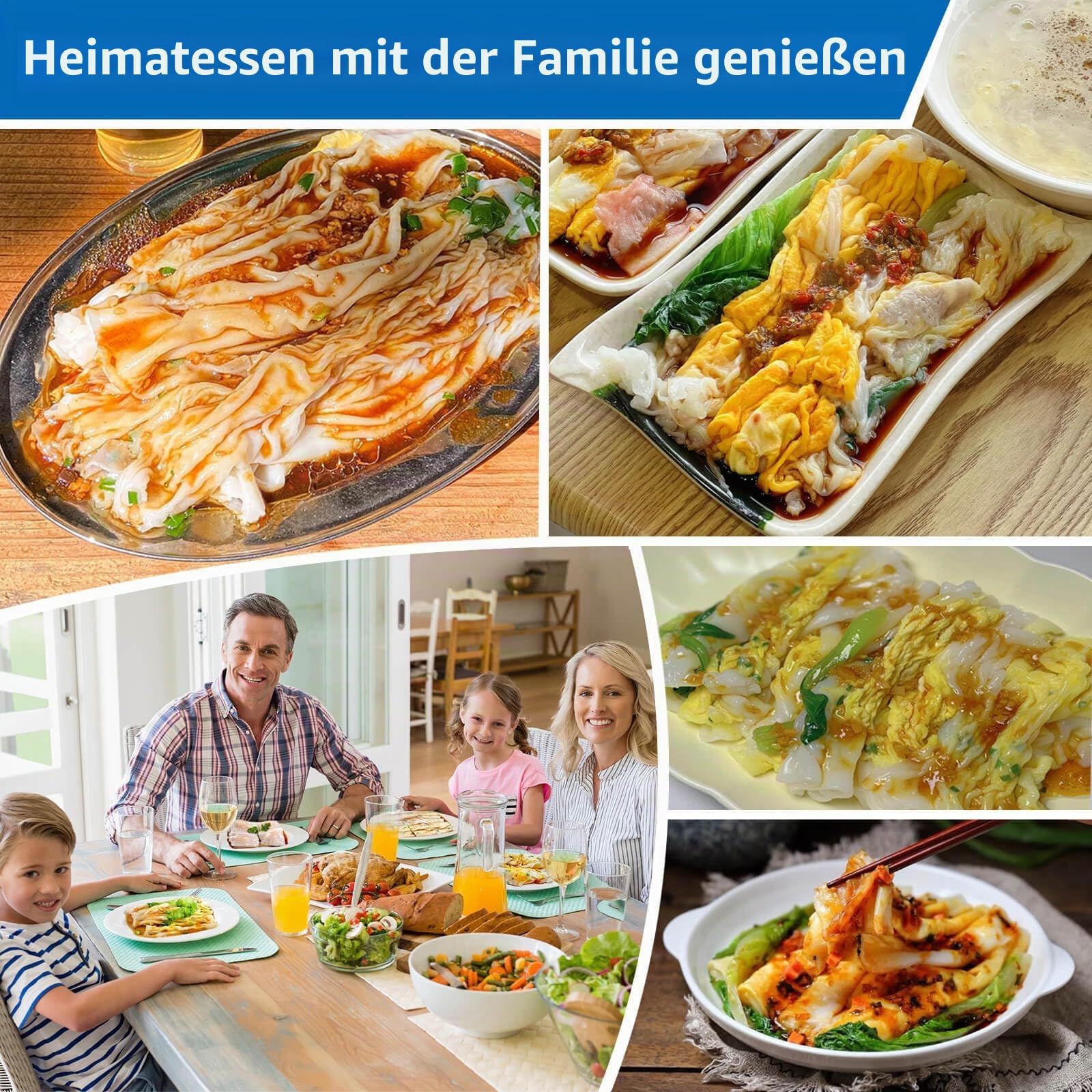 2-lagiger Reis-Nudel-Rollen-Dampfgarer, Edelstahl für Heimkocher | Mit extra Dampfschale, oben offenes Design, für chinesische Cheung Fun Küche Rezepte, Induktionskochfeld kompatibel