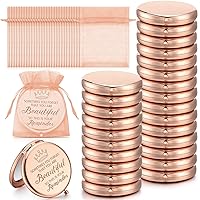 Vista 1 de Dandat Juego de 25 espejos compactos inspiradores de bolsillo a granel para mujeres, Sometimes You Forget That You're Beautiful - Espejo de aumento