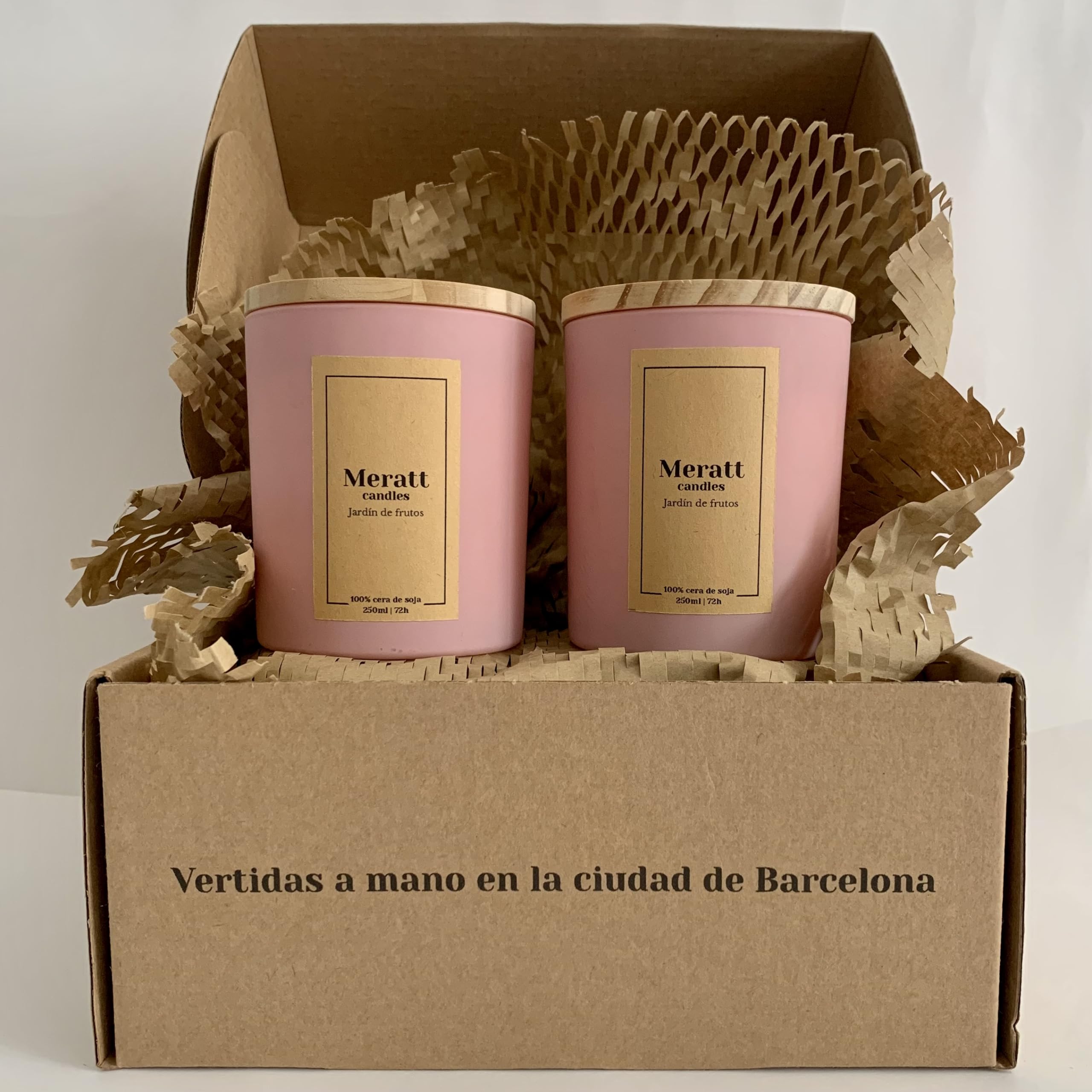 Meratt Candles. Velas Aromáticas de Soja 250ml. Velas Perfumadas. Velas Aromáticas Grandes. Velas Aromáticas para Regalo. (Jardín de Frutos, 2-PACK)