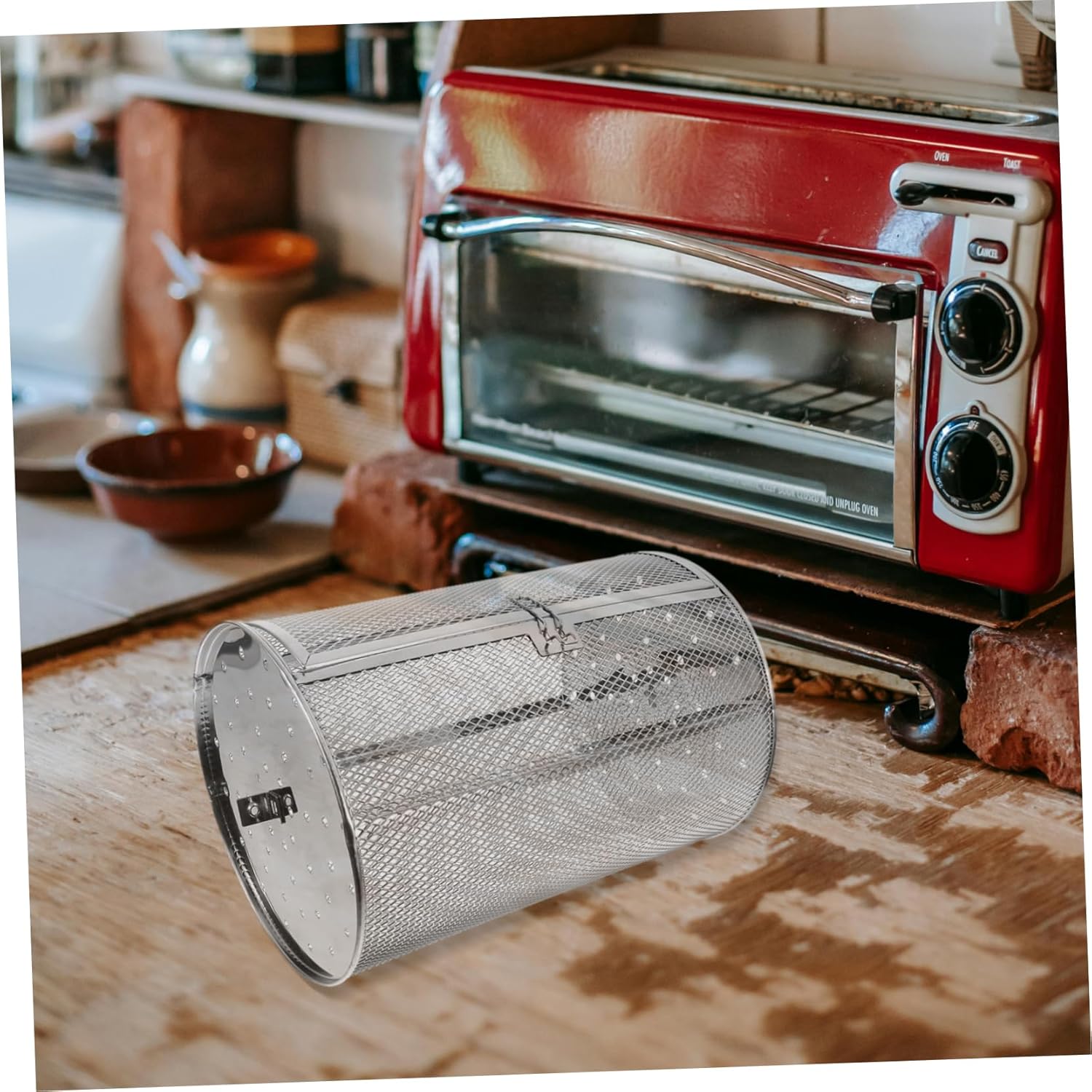 Totority Rotisserie Chicken Rotating Grill Bbq Vegetable Grill Basket Kabob Grilling Basket