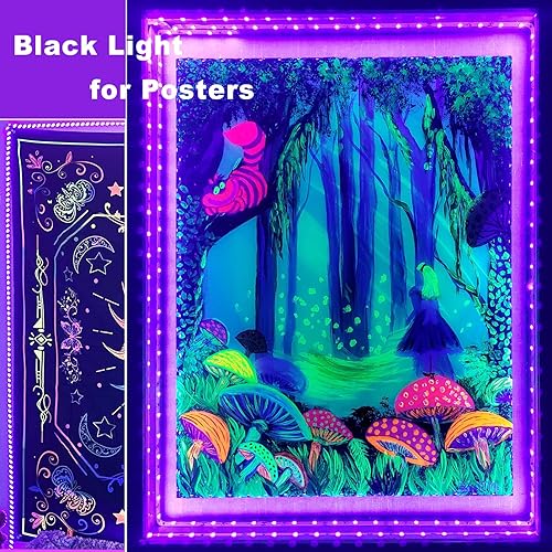 Miniatura 7 de Tiras LED de luz negra de 6.6 pies, 120 cuentas de lámpara, cable USB de 4.9 ft, kit de tira de luz negra flexible DC5V 10W, tira de luz negra