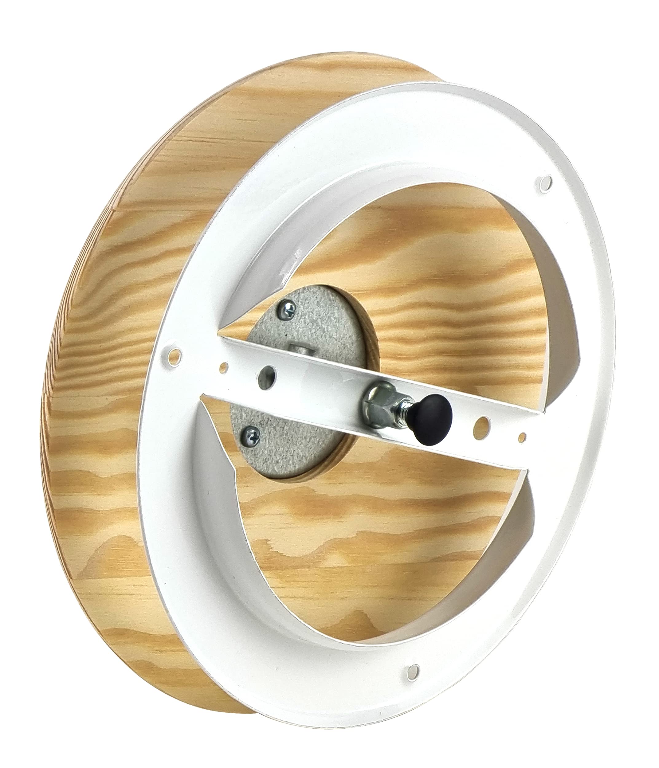 Steinberg14 Holz Tellerventil - 125mm Rund Lüftungsventil für Sauna - Universeller Zu- und Abluftdiffusor - Kiefernholz Abluft Zuluft Ventil - Verstellbarer Diffusor für Wand oder Decke