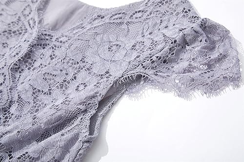 Miniatura 5 de Niyage Vestido de fiesta de princesa de tul para niñas pequeñas, elegante vestido de encaje con espalda en V