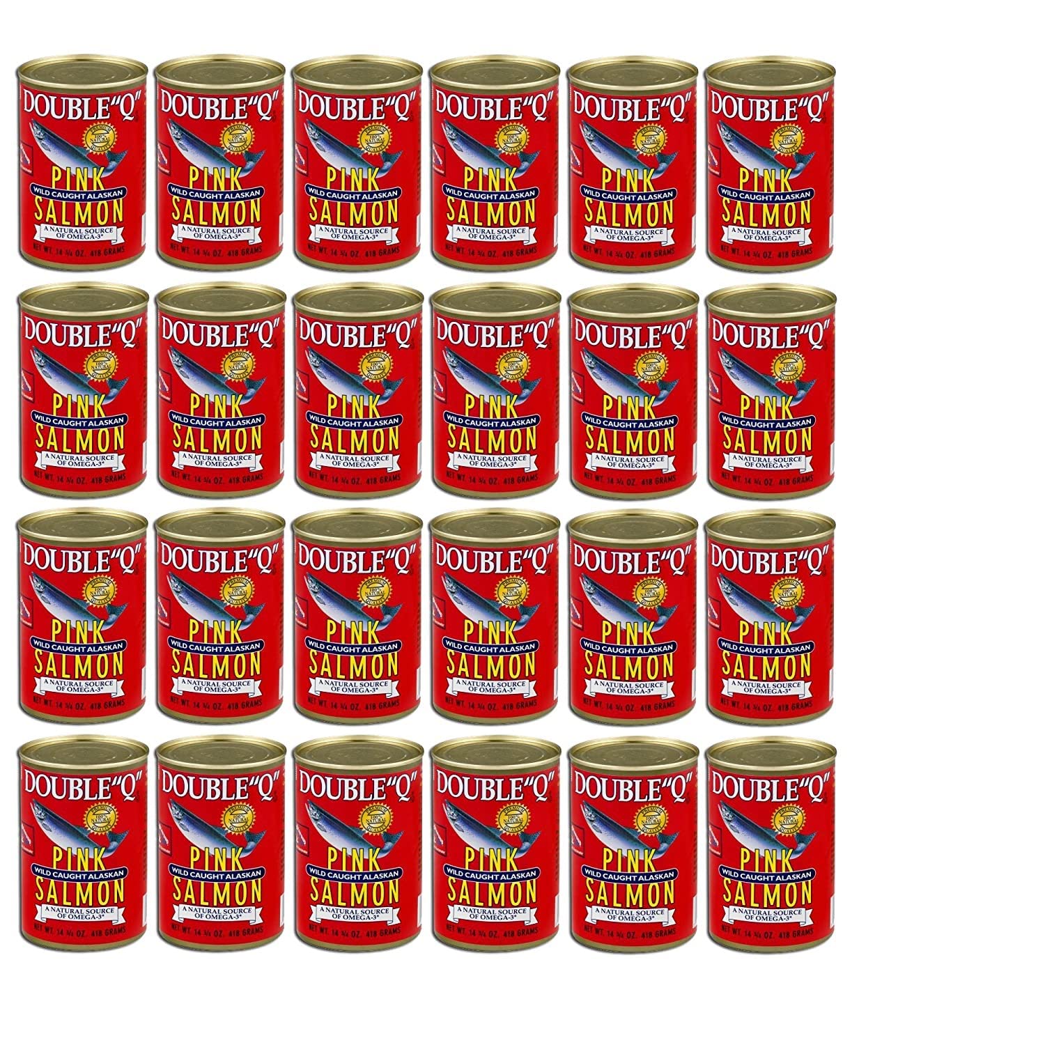 PACK OF 24 - Double "Q" Wild Caught Alaskan Pink Salmon, 14.75 oz Can