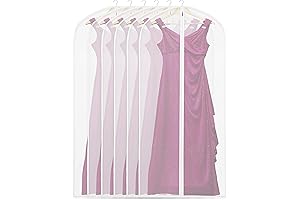 Simple Houseware 60-Inch Translucent Garment Bags with Zipper for Suits, Dresses, Costumes,...